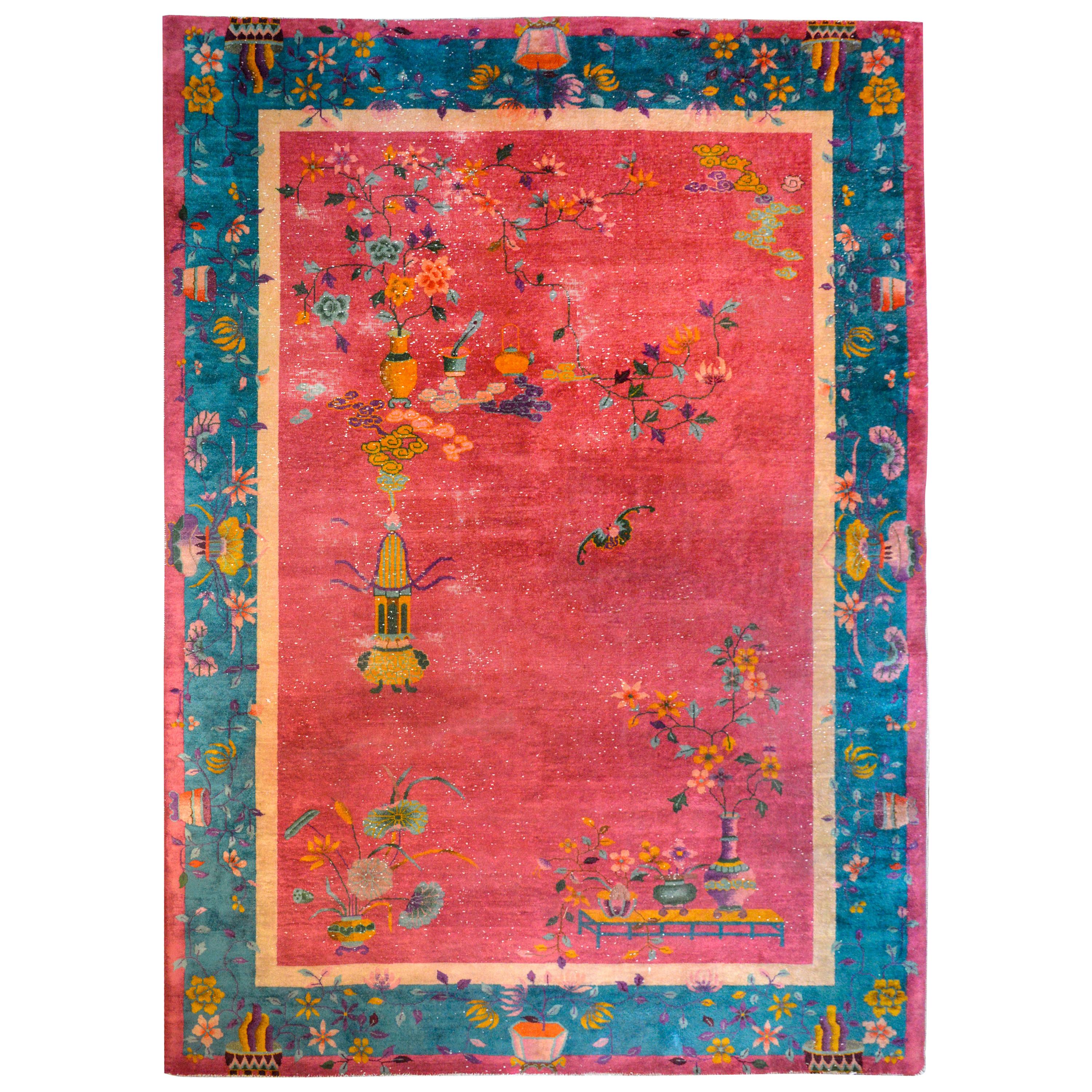 Tapis Art Déco chinois du début du XXe siècle