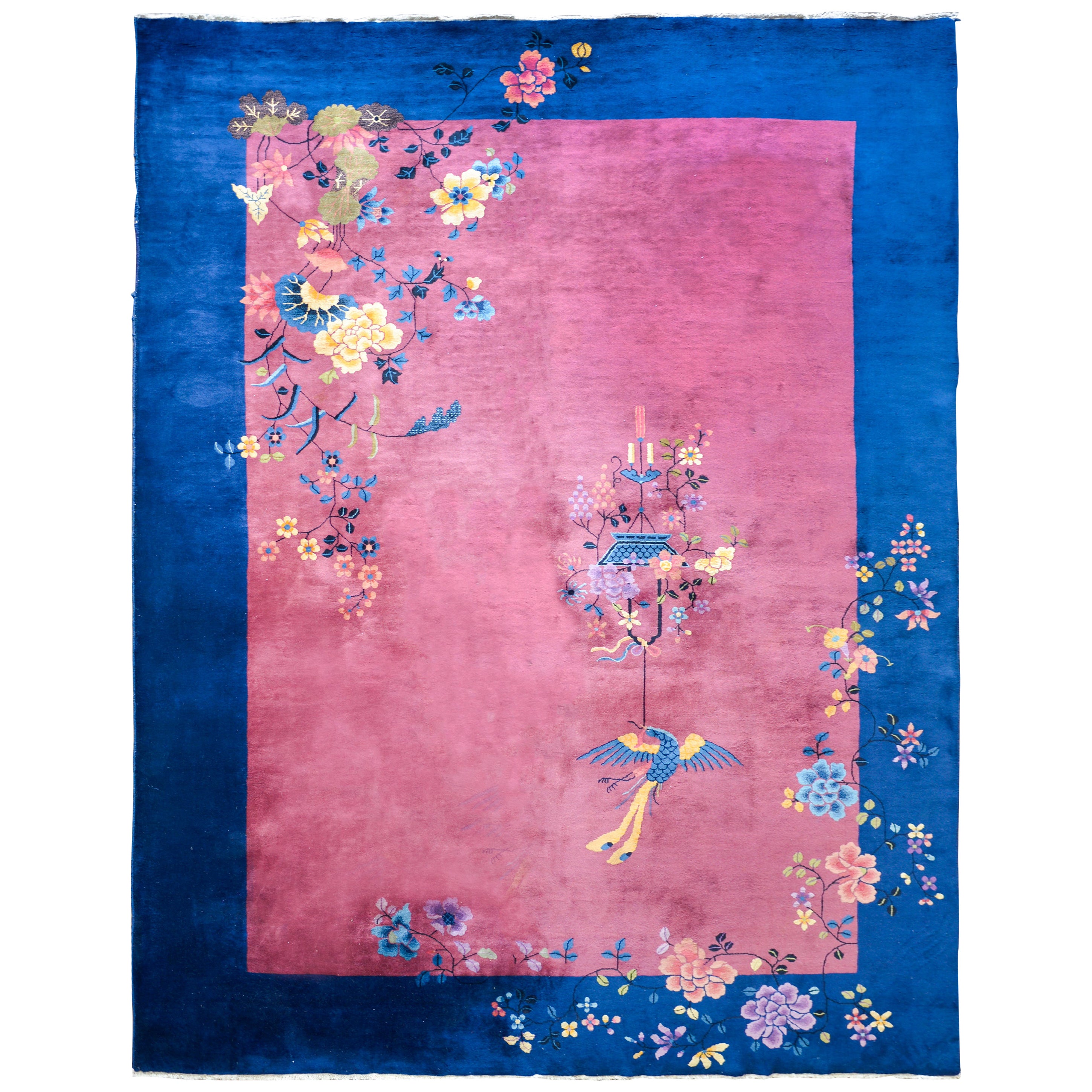 Tapis Art Déco chinois du début du XXe siècle