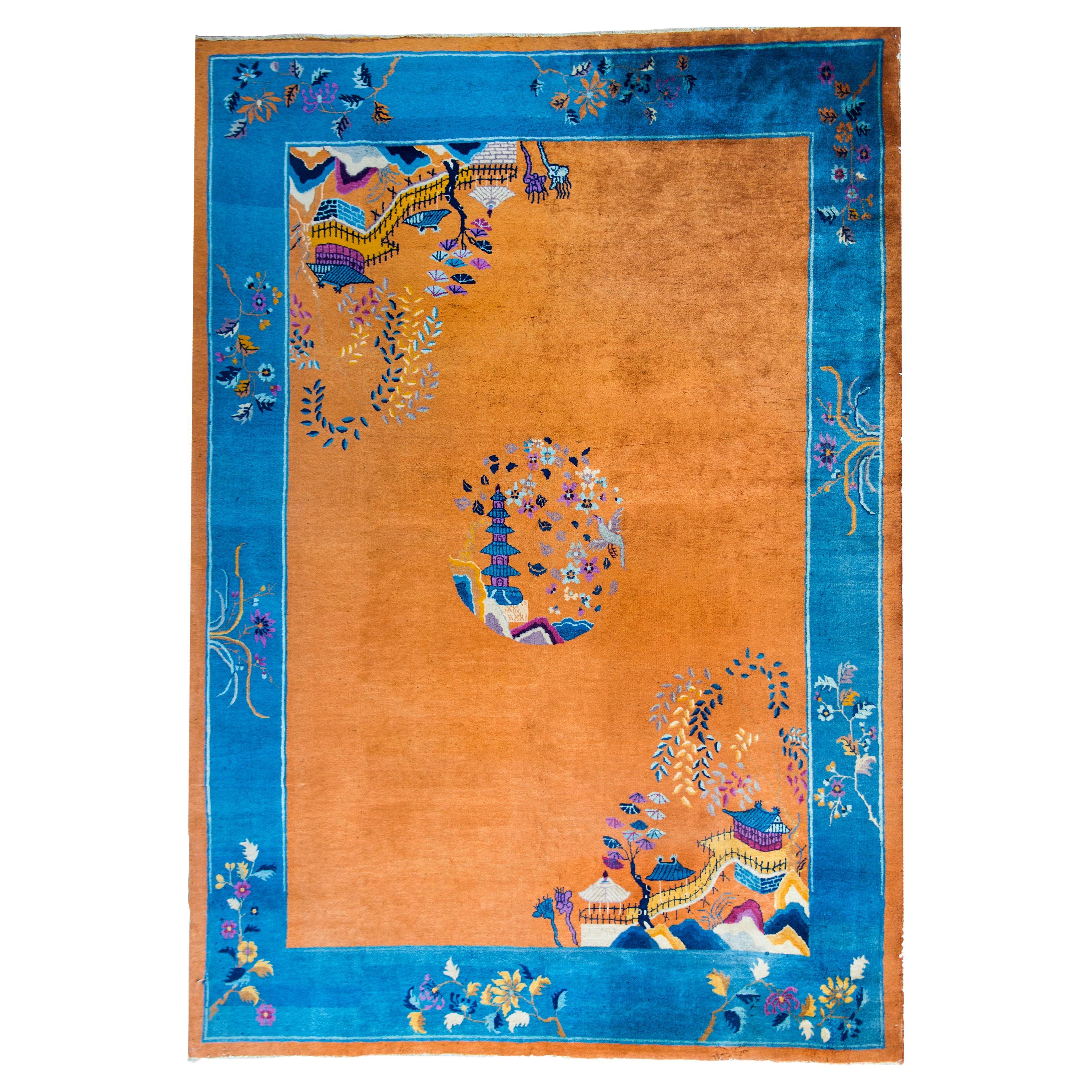Chinesischer Art-Déco-Teppich aus dem frühen 20. im Angebot
