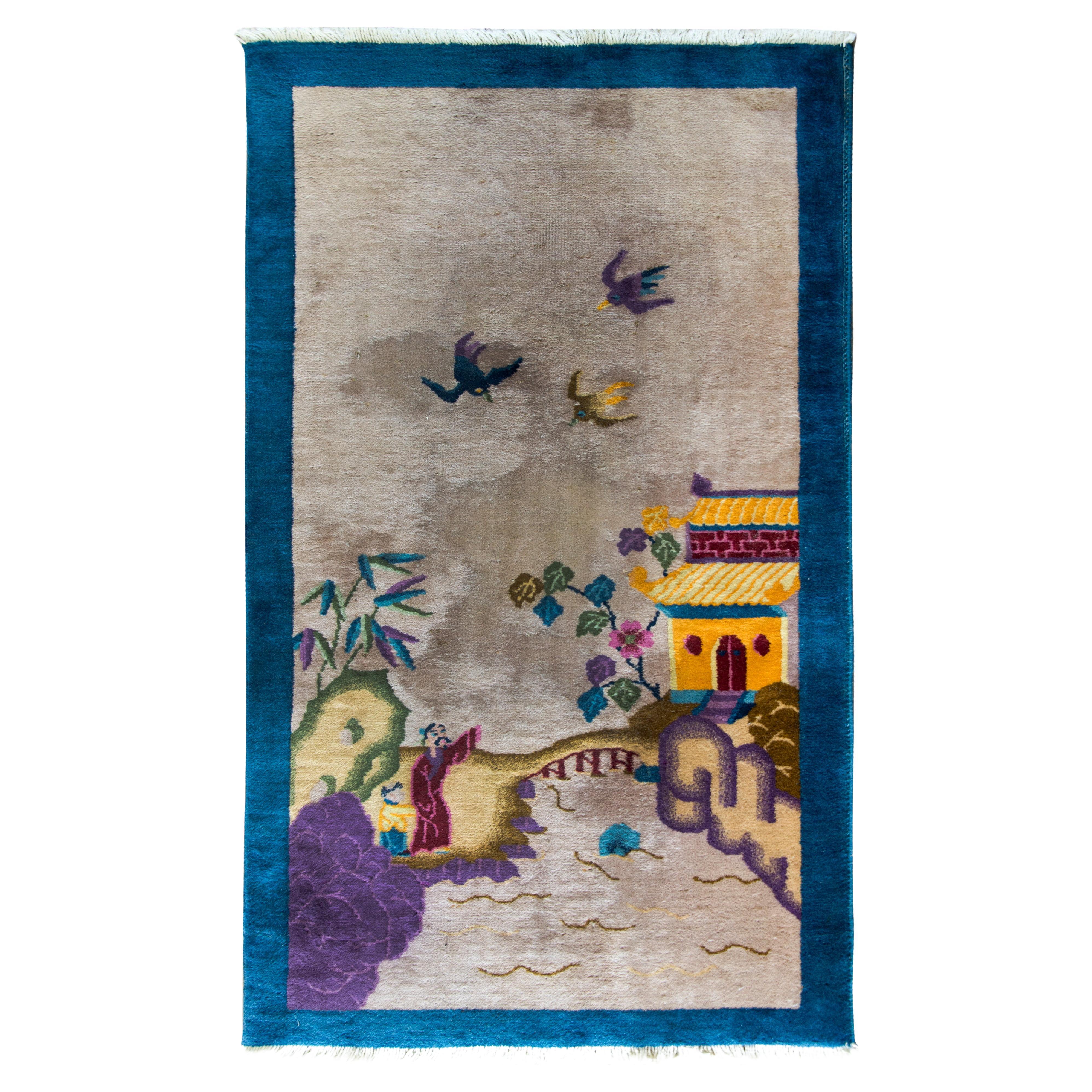 Chinesischer Art-Déco-Teppich aus dem frühen 20. im Angebot