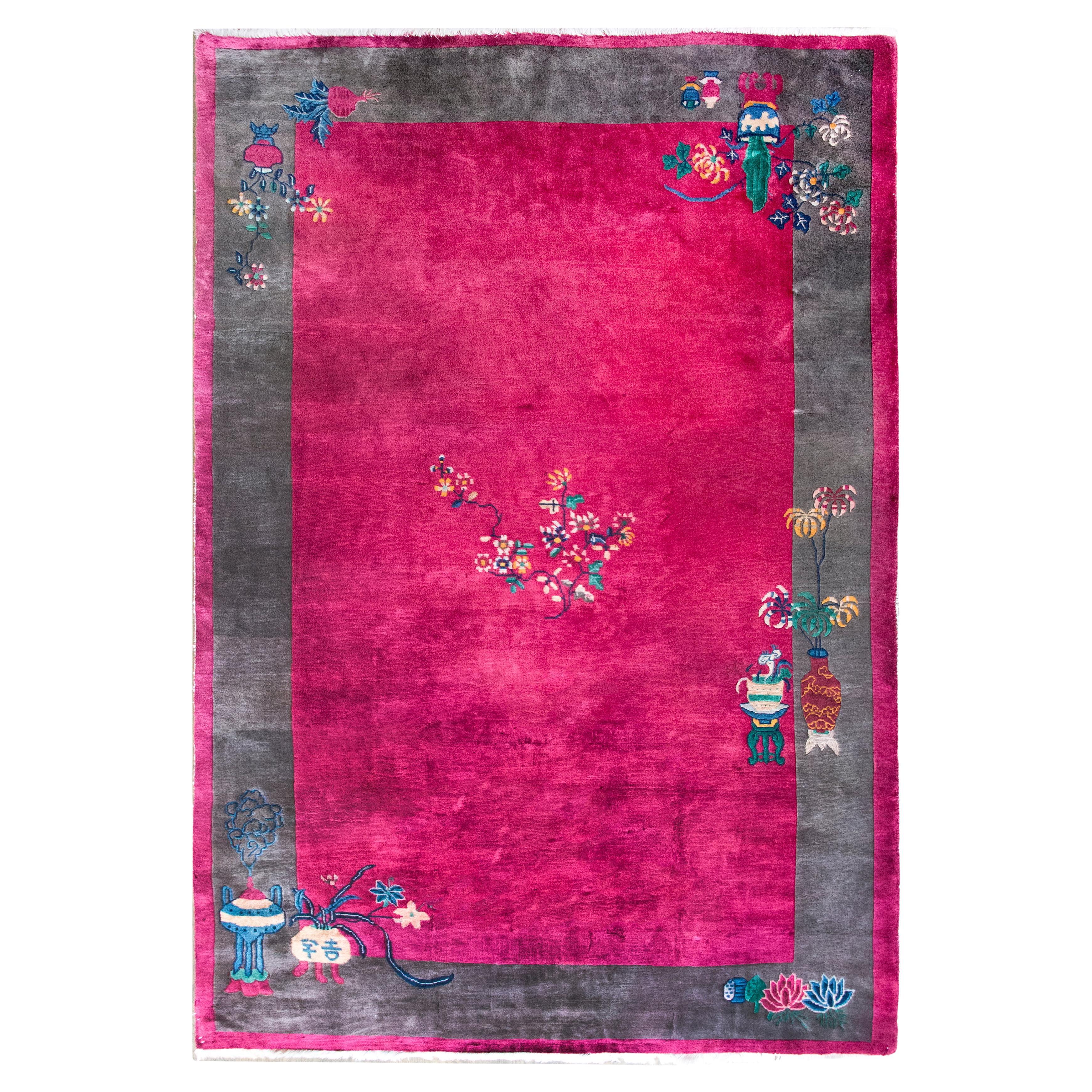 Tapis Art Déco chinois du début du 20ème siècle