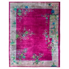 Alfombra Art Decó china de principios del siglo XX
