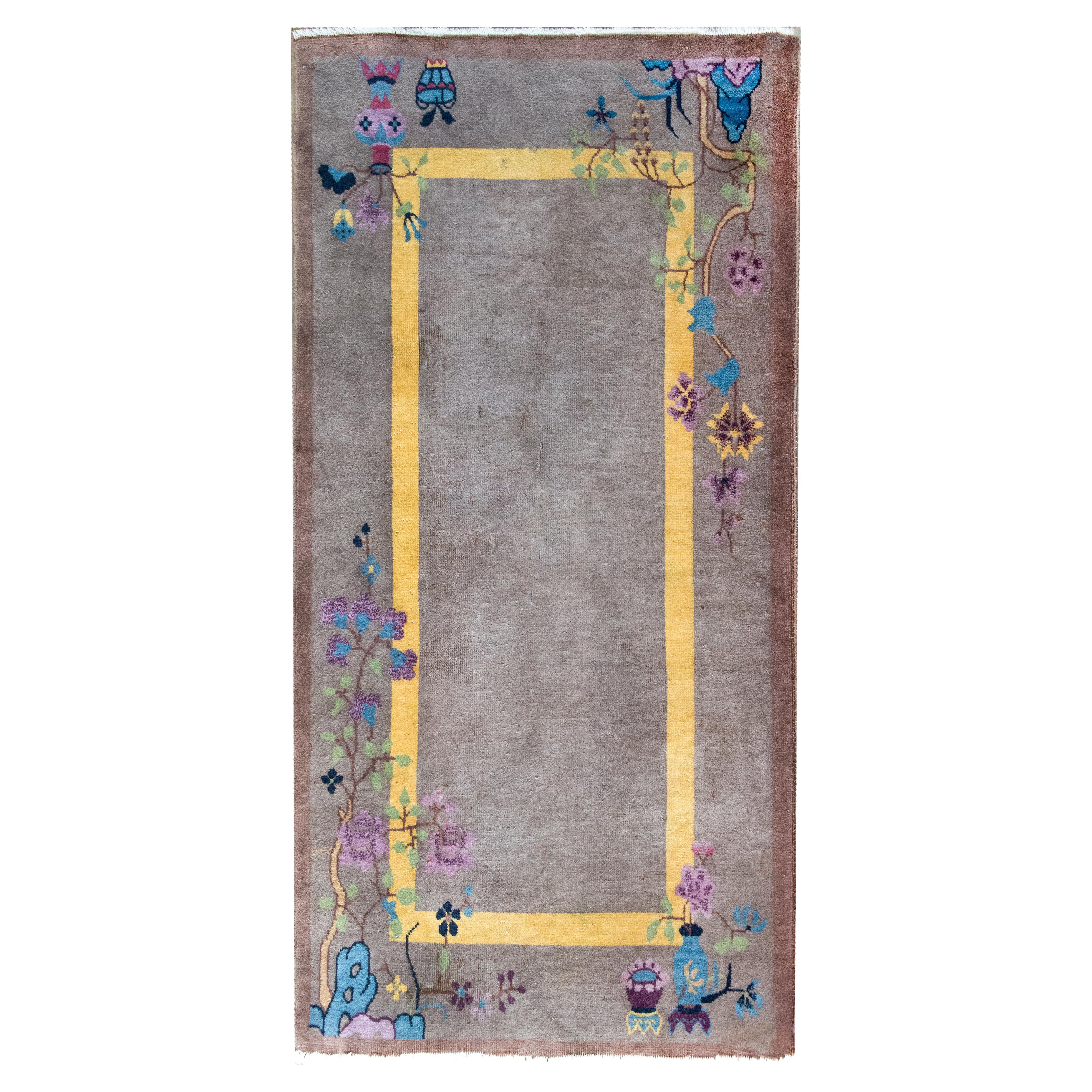 Tapis Art Déco chinois du début du 20ème siècle en vente