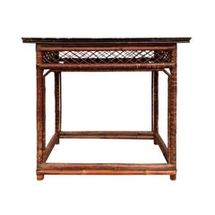 Early 20th Century Chinese Bamboo Woven Console