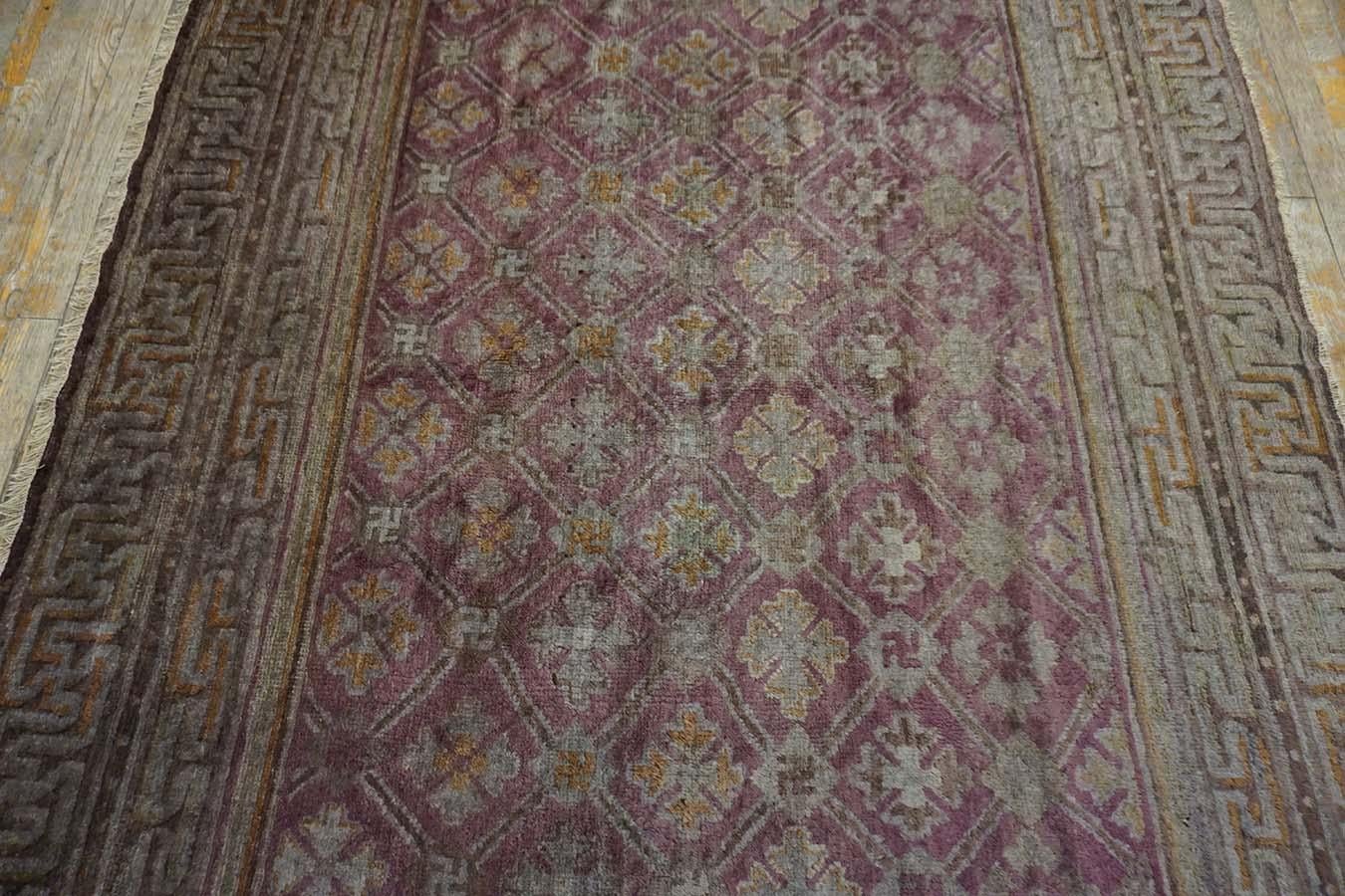 Wool Early 20th Century Chinese Baotou Carpet (  5'1
