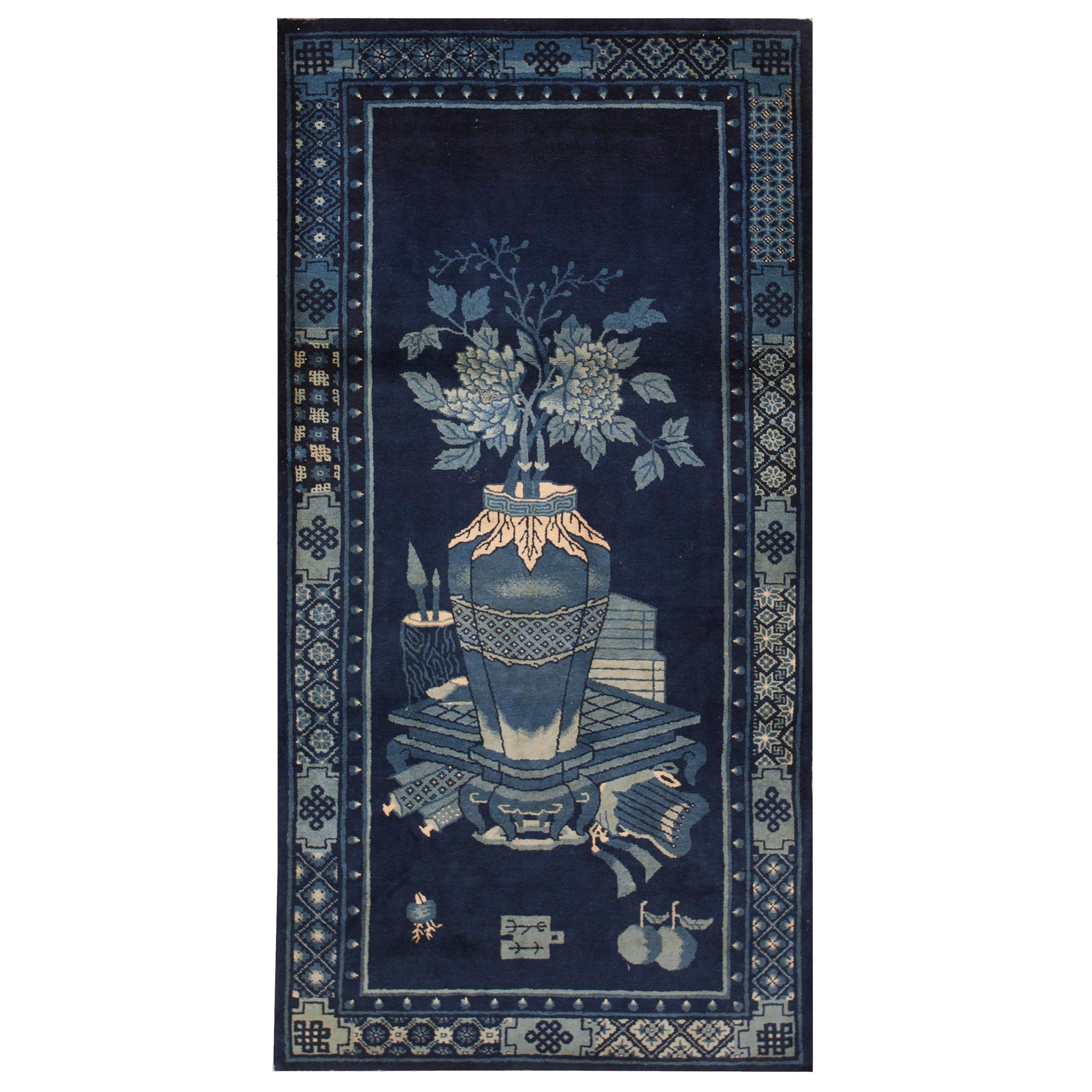 Chinesischer Baotou-Schulterteppich des frühen 20. Jahrhunderts ( 3' x 6' - 91 x 183)