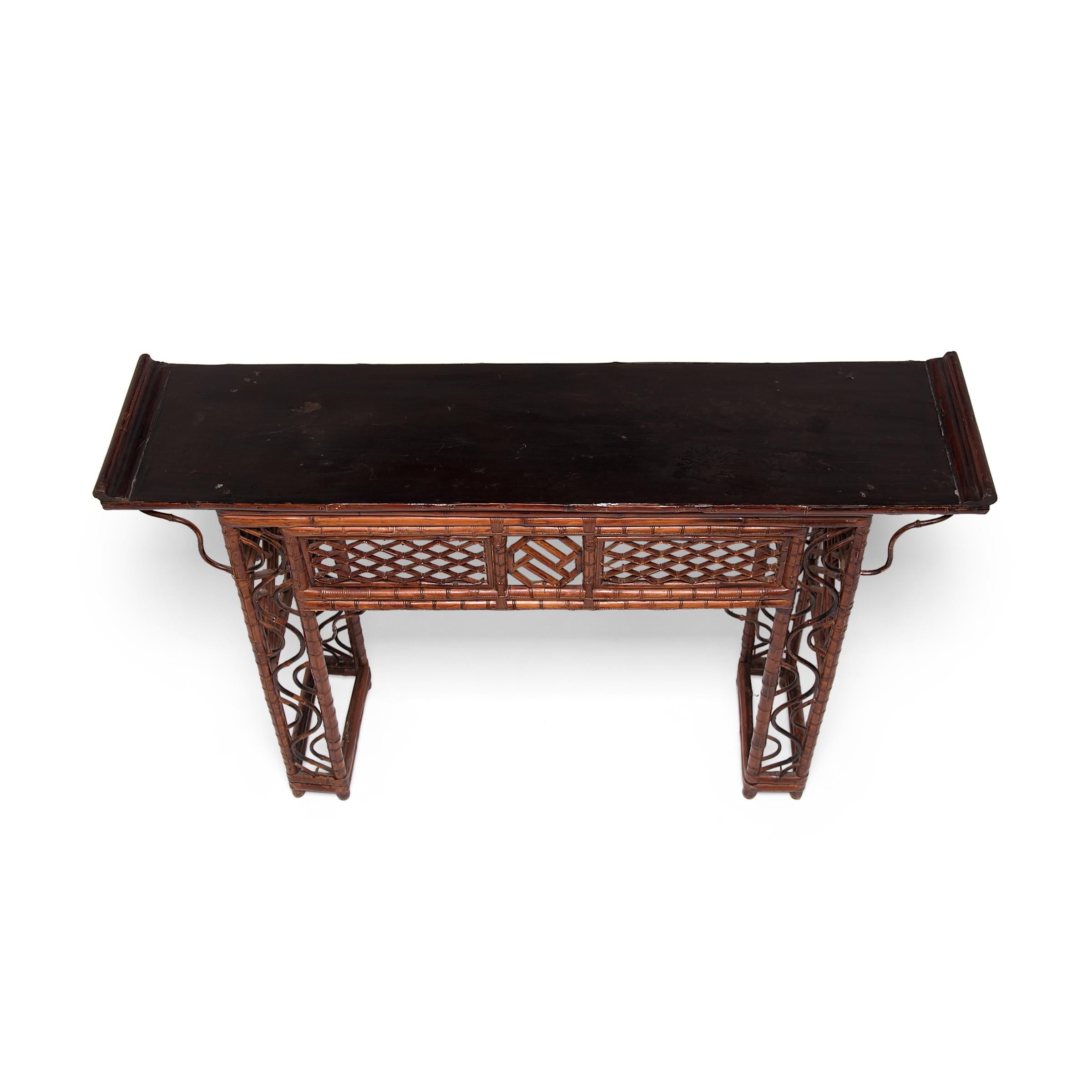 Early 20th Century Chinese Bent Bamboo Altar Table 2