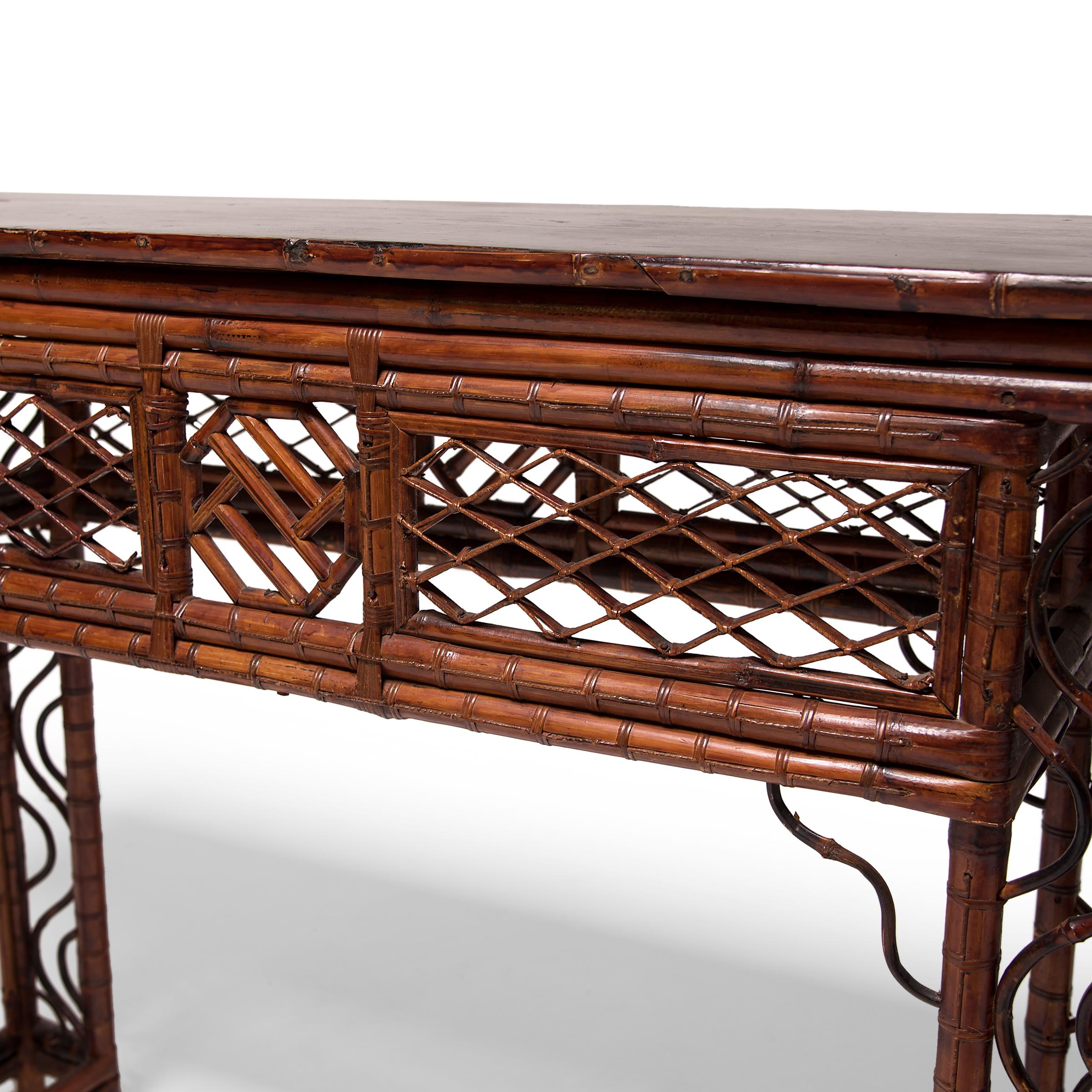 Early 20th Century Chinese Bent Bamboo Altar Table 4