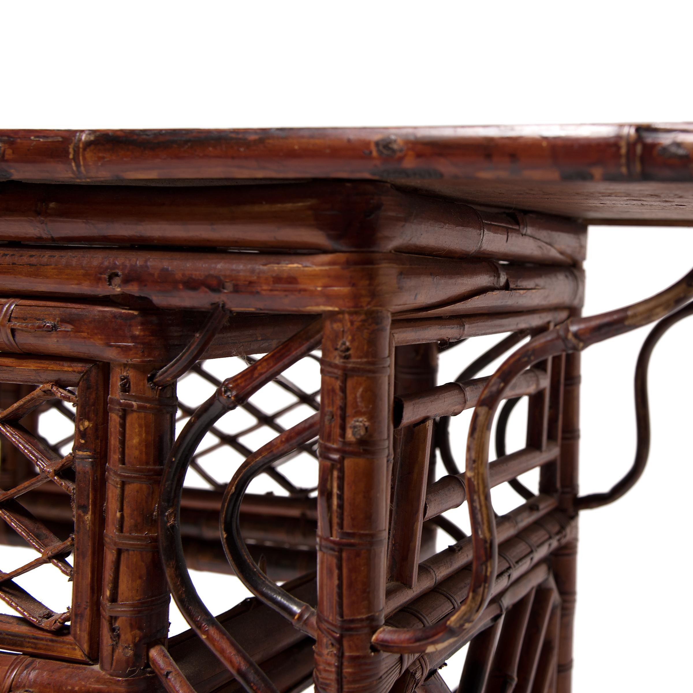 Early 20th Century Chinese Bent Bamboo Altar Table 5