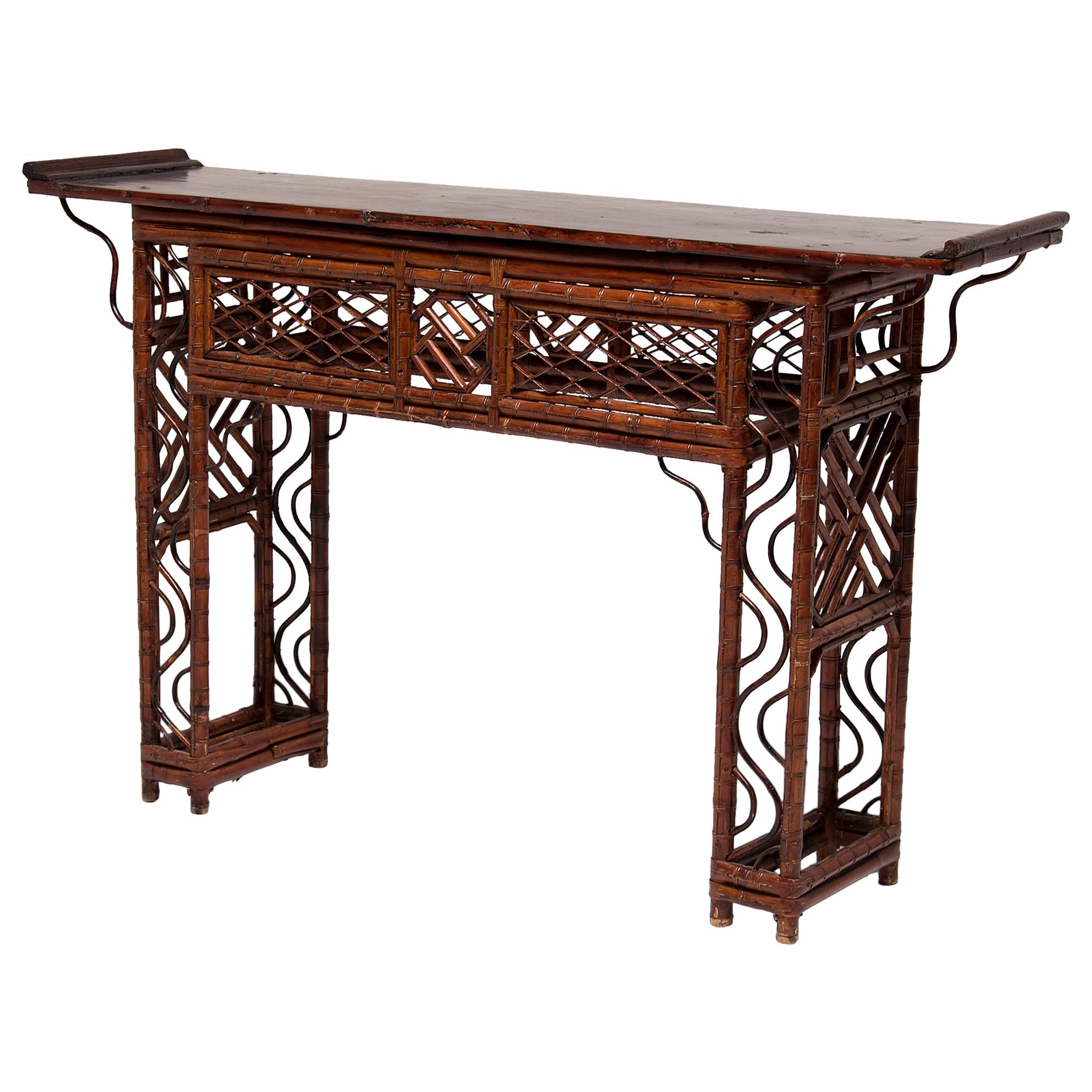 Early 20th Century Chinese Bent Bamboo Altar Table