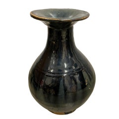Early 20th Century Chinese Black Glaze Pottery Vase