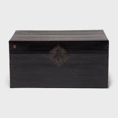 Chinese Black Lacquer Hide Trunk, c. 1900