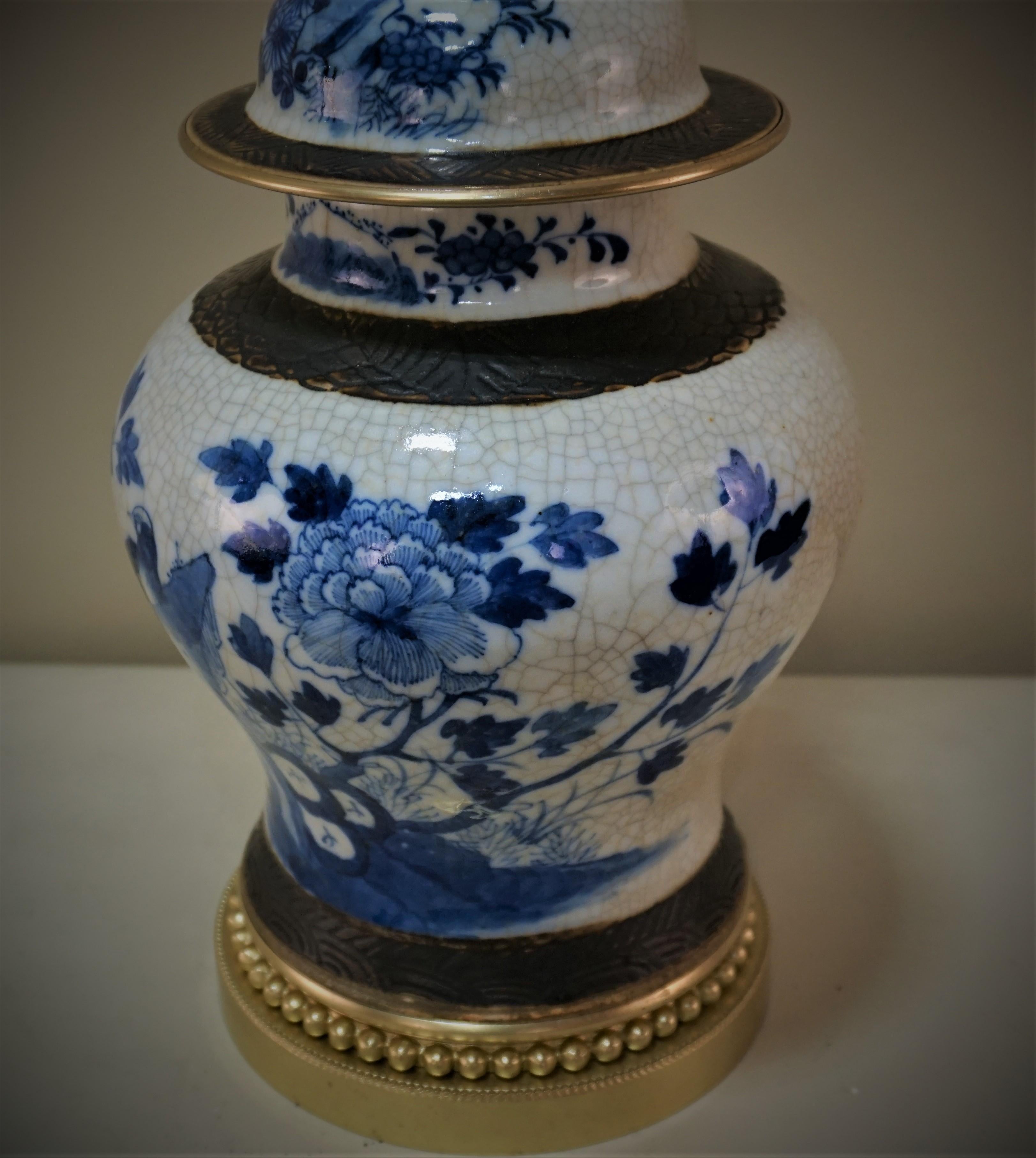 Early 20th Century Chinese Blue and White Porcelain Table Lamp 3