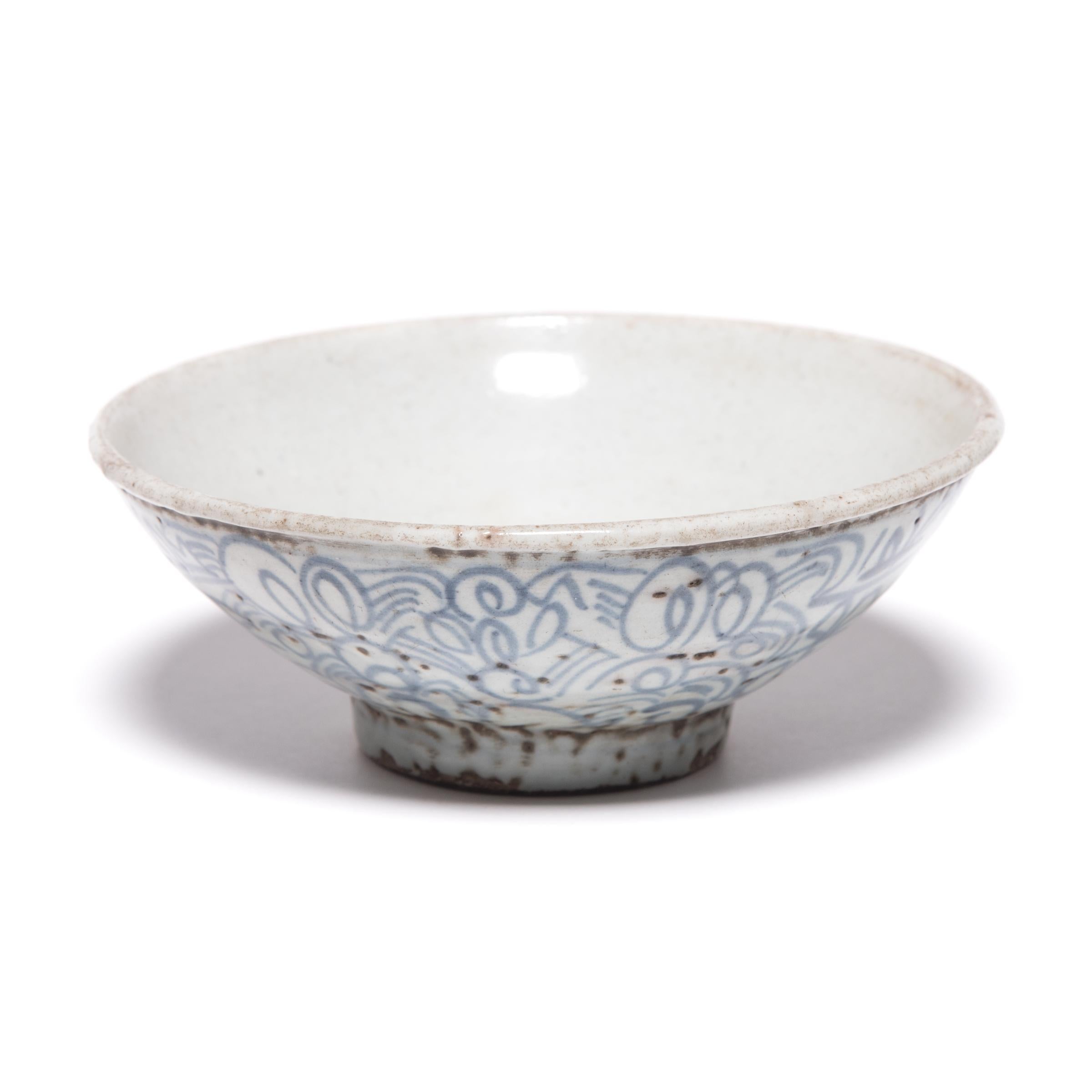 Qing Bol à riz bleu et blanc de Chine, vers 1900 en vente