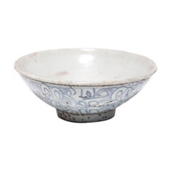 Early 20th Century Chinese Blue and White Rice Bowl