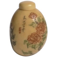 Antique Early 20th Century Chinese Bone Snuff Bottle