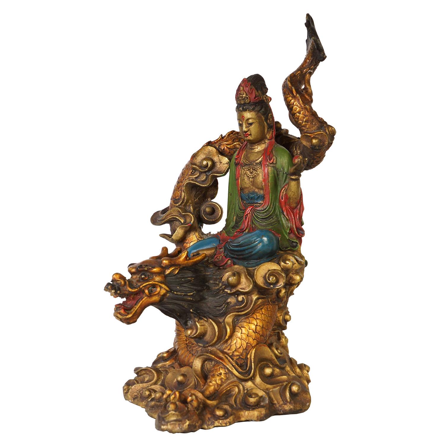 Cinese Scultura Kwan Yin in bronzo cinese dei primi del Novecento in vendita