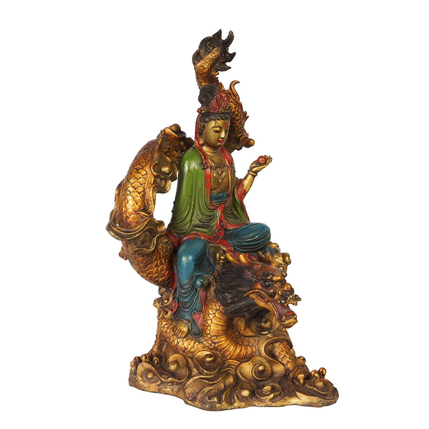 XX secolo Scultura Kwan Yin in bronzo cinese dei primi del Novecento in vendita