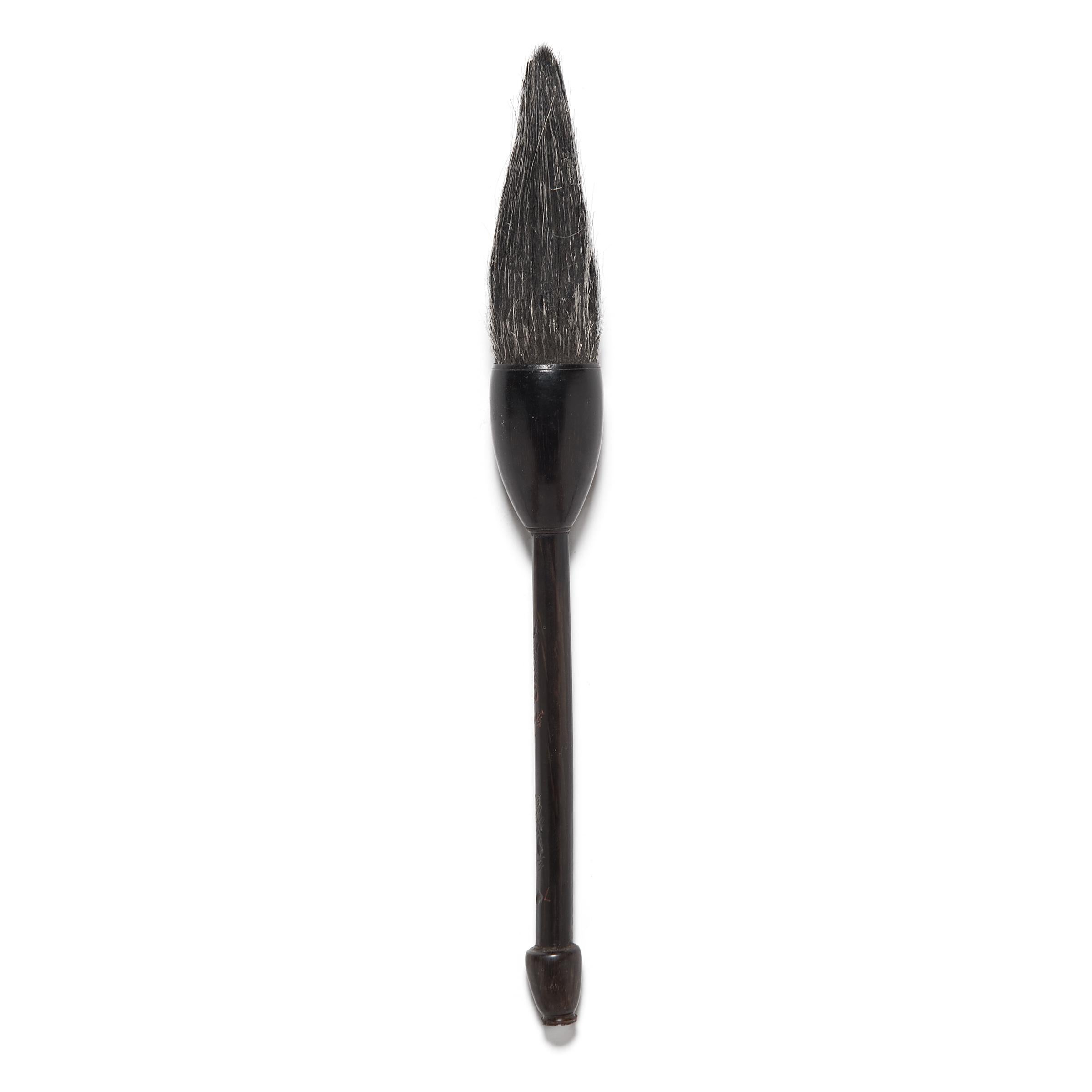 Along with paper, ink, and inkstone, the brush was part of the four treasures found in a scholar’s studio. Arguably the most important tool, the brush served as a direct link to the artist’s creative spirit. This early 20th century calligraphy brush