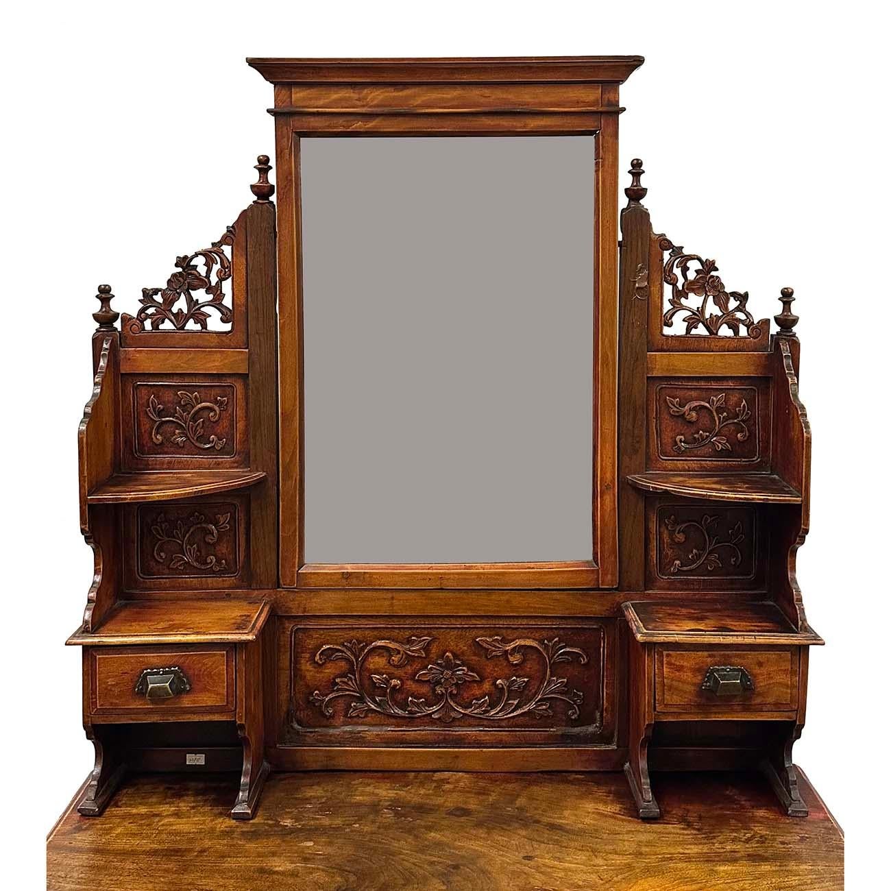 Early 20th-Century Chinese Carved Dresser with American Style influence In Good Condition For Sale In Pomona, CA