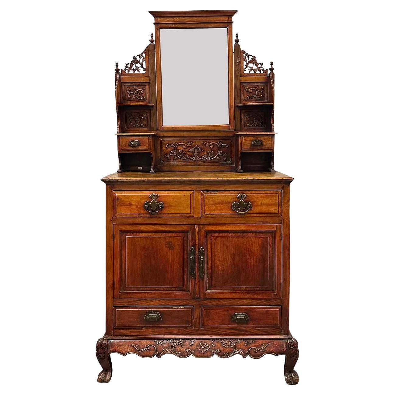 Early 20th-Century Chinese Carved Dresser with American Style influence