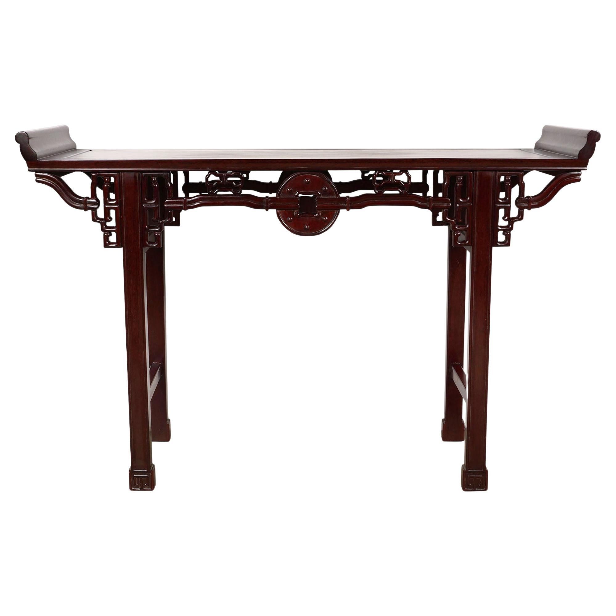 Early 20th Century Chinese Carved Rosewood Altar Table