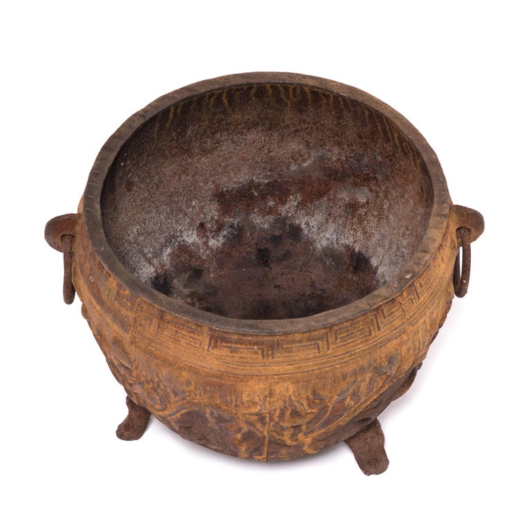 Early 20th Century Chinese Cast Iron Lotus Basin For Sale 1