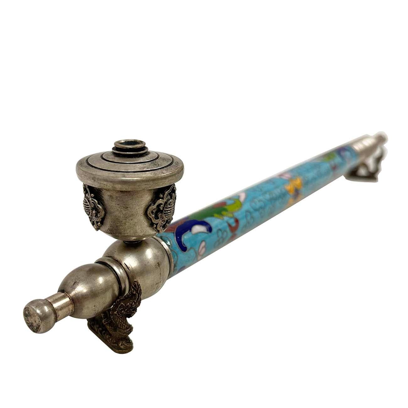 Early 20th Century Chinese Cloisonne Smoking Pipe For Sale 4