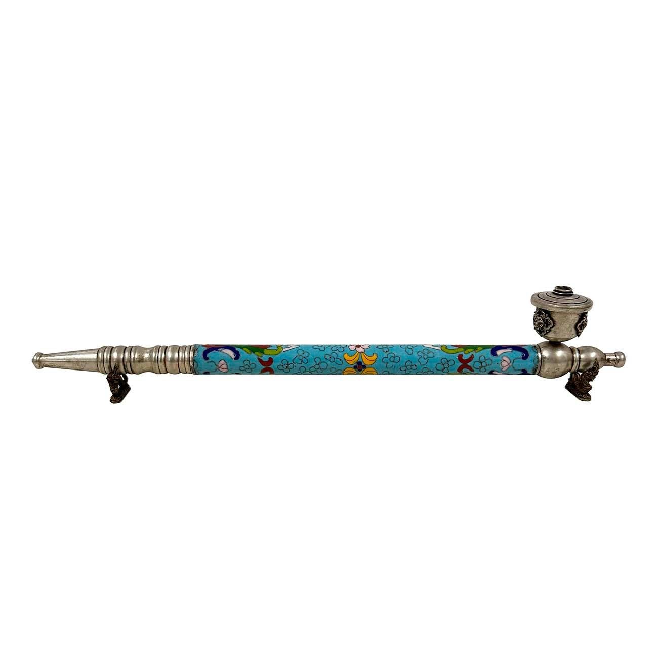 Early 20th Century Chinese Cloisonne Smoking Pipe For Sale 5