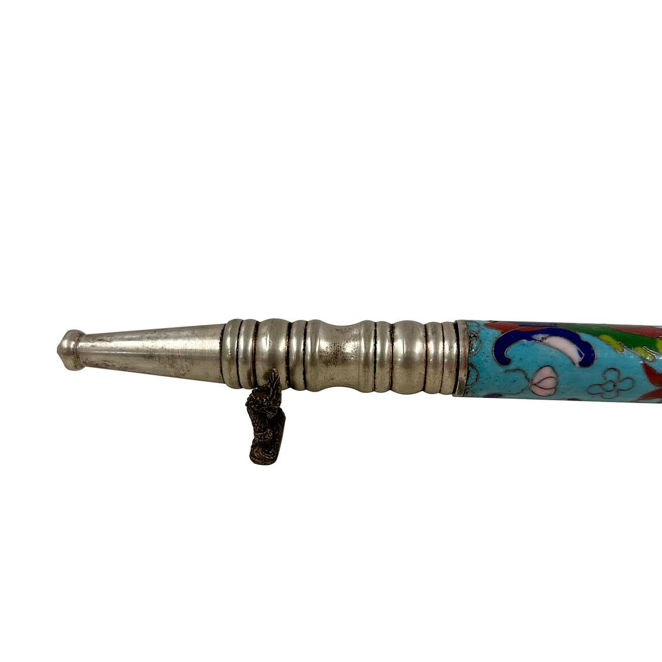 Early 20th Century Chinese Cloisonne Smoking Pipe For Sale 8
