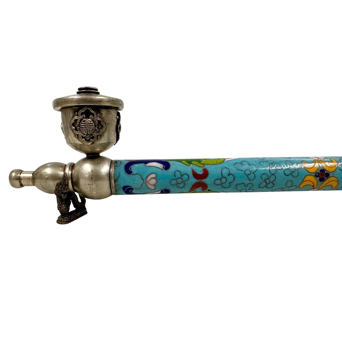 Chinese Export Early 20th Century Chinese Cloisonne Smoking Pipe For Sale
