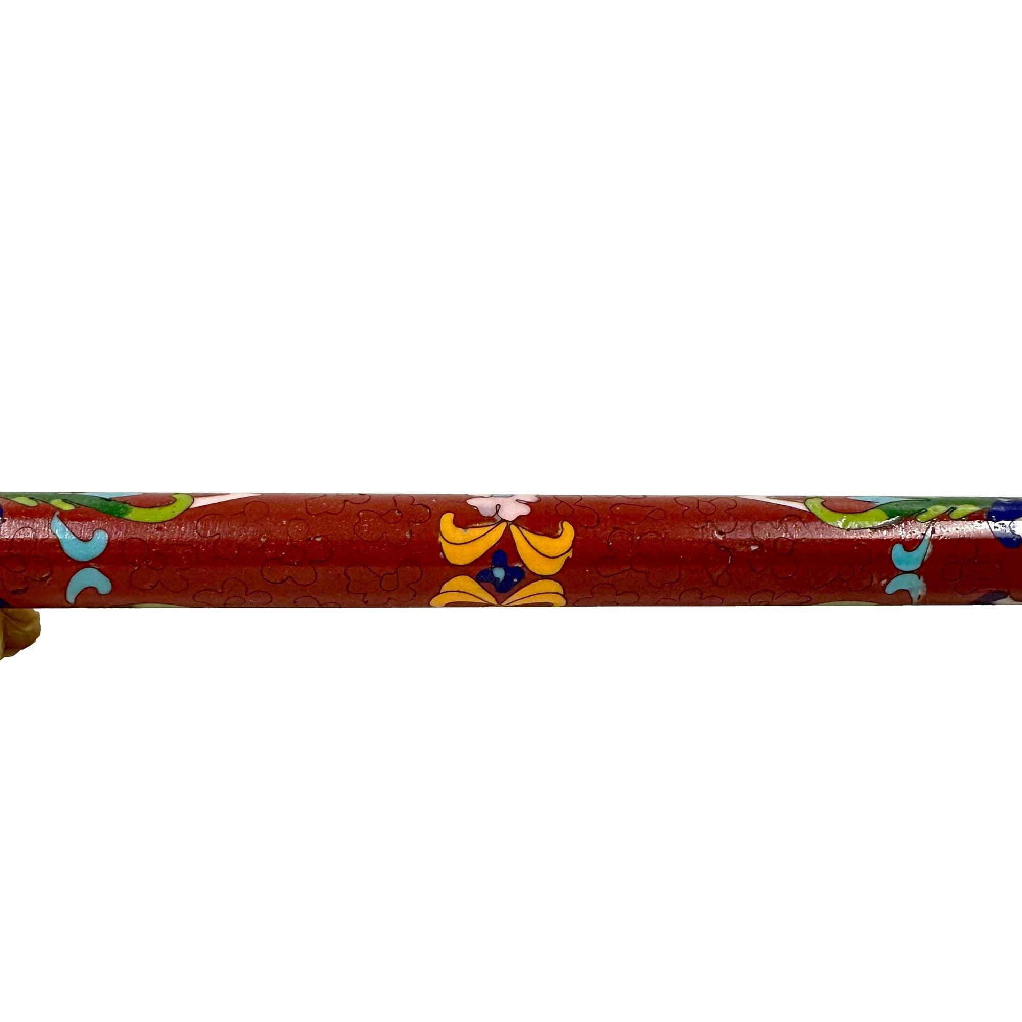 Esportazione cinese Early 20th Century Chinese Cloisonne Smoking Pipe in vendita