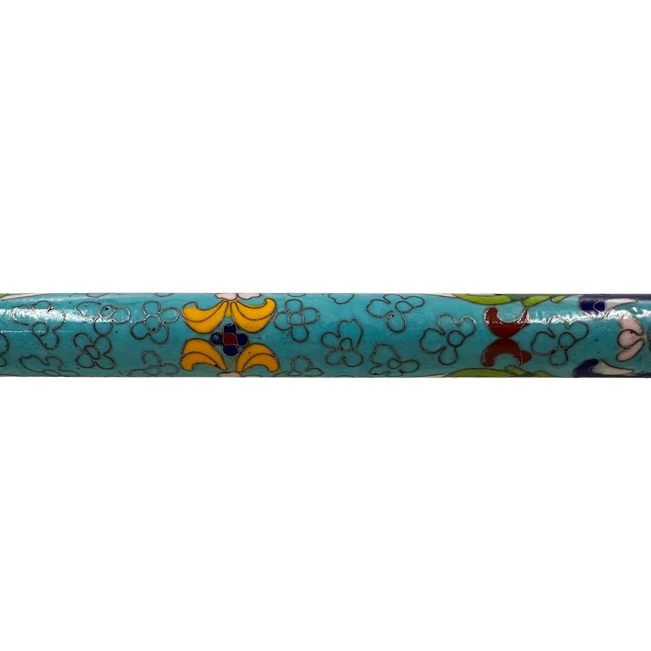 Cloissoné Early 20th Century Chinese Cloisonne Smoking Pipe For Sale