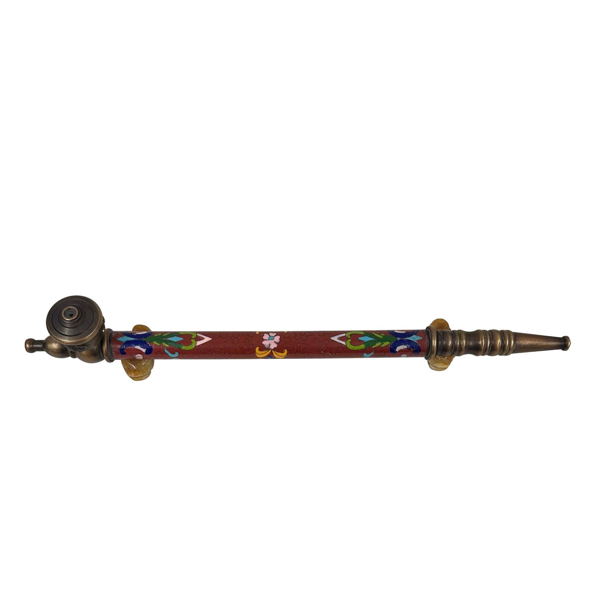 Early 20th Century Chinese Cloisonne Smoking Pipe In condizioni buone in vendita a Pomona, CA