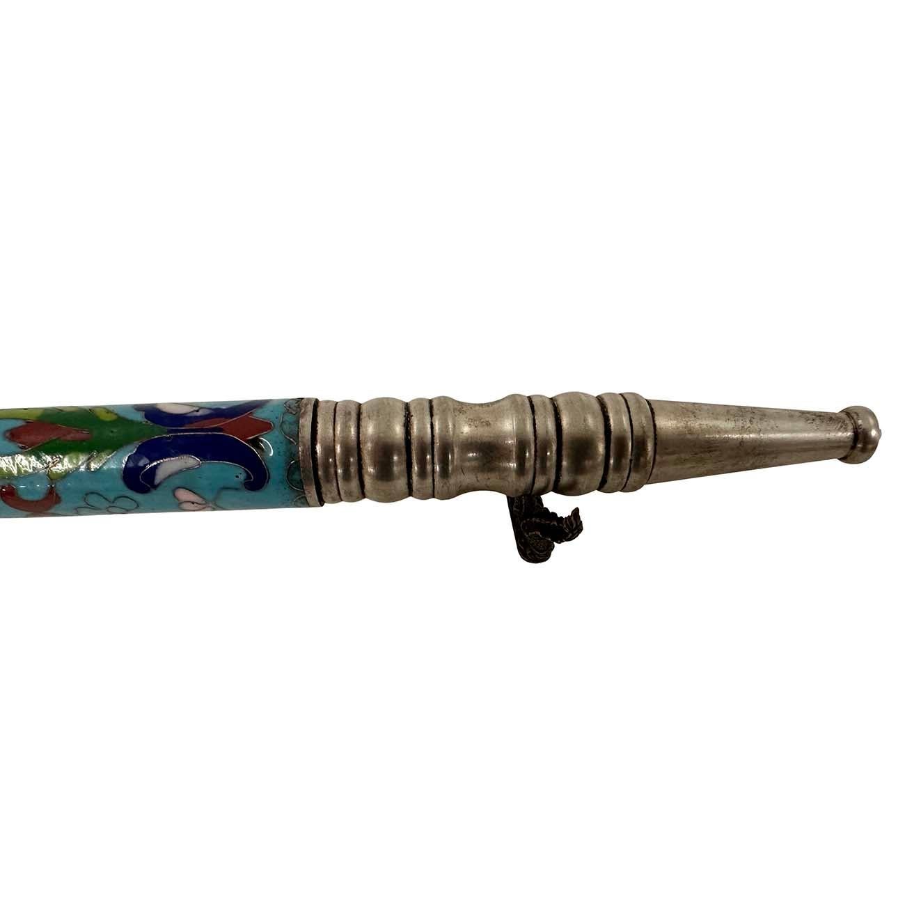 Early 20th Century Chinese Cloisonne Smoking Pipe For Sale 3