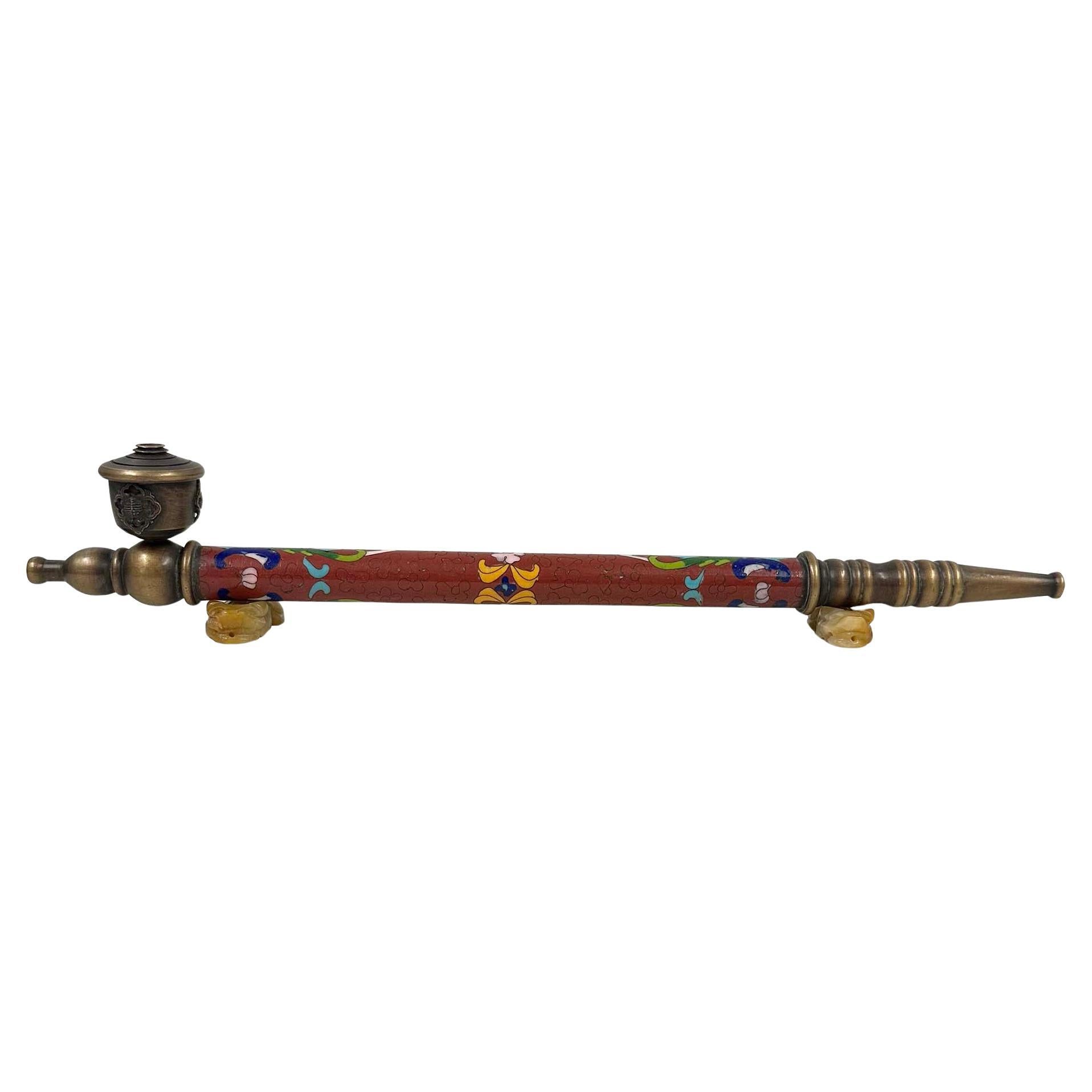 Early 20th Century Chinese Cloisonne Smoking Pipe