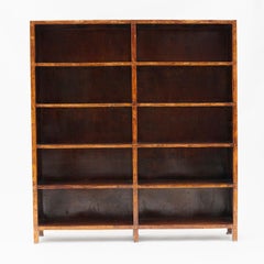 Early 20th Century Chinese Cognac Colored Lacquer Bookcase in Elmwood