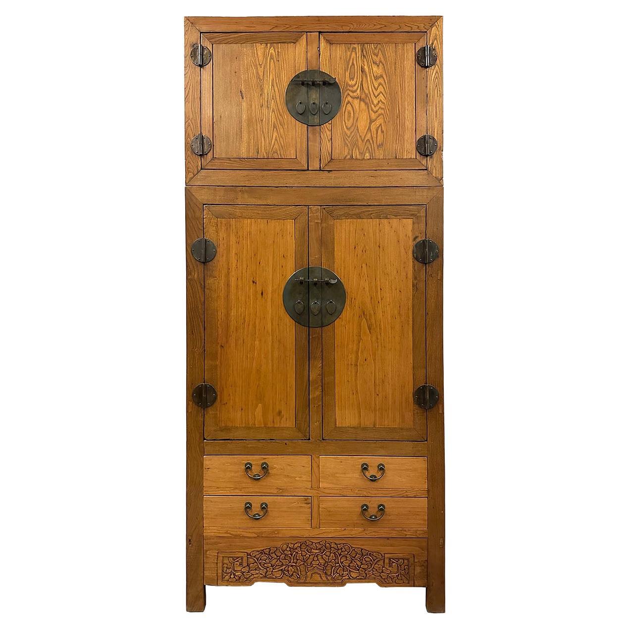 Early 20th Century Chinese Compound Wedding Armoire/Wardrobe For Sale