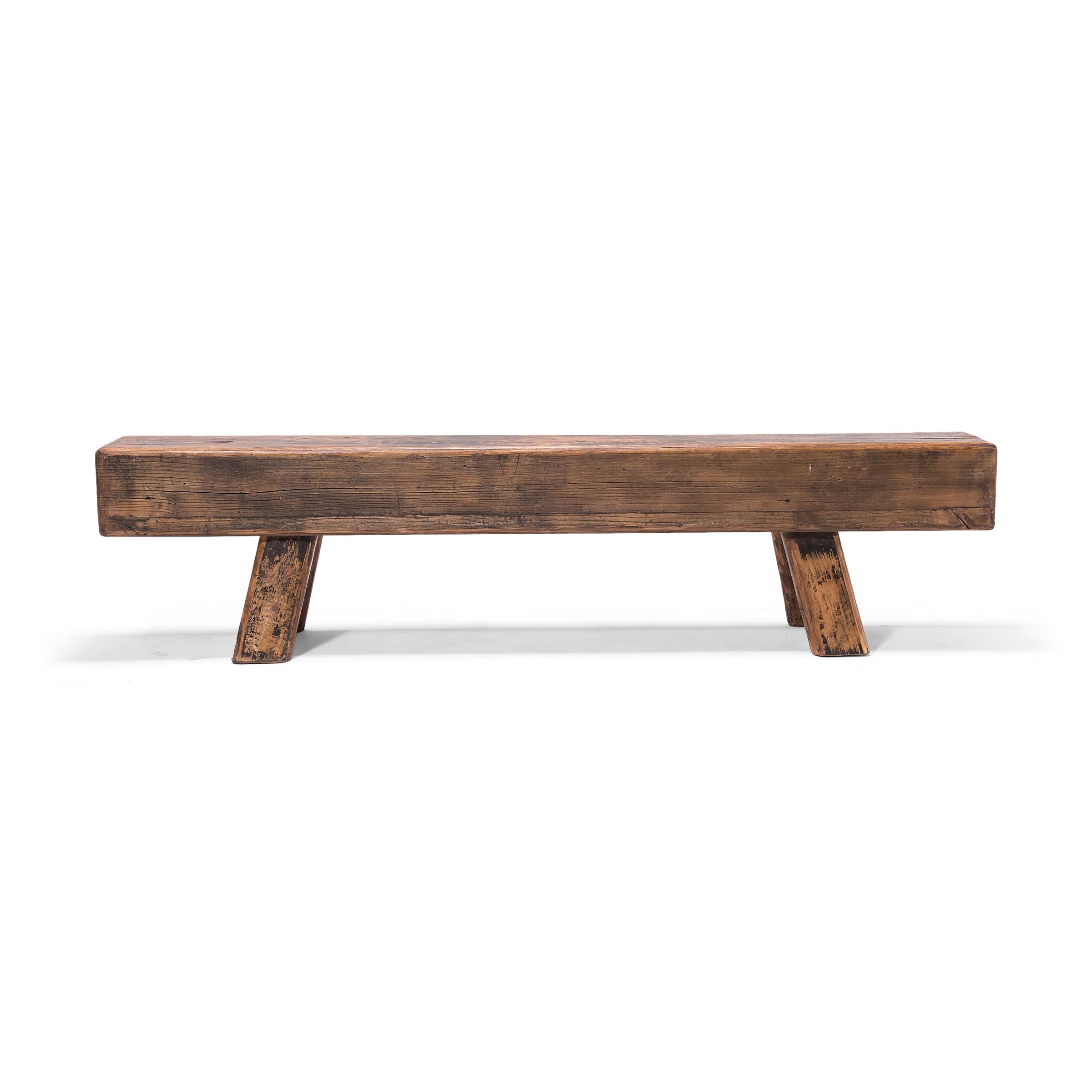 Qing Early 20th Century Chinese Courtyard Door Bench