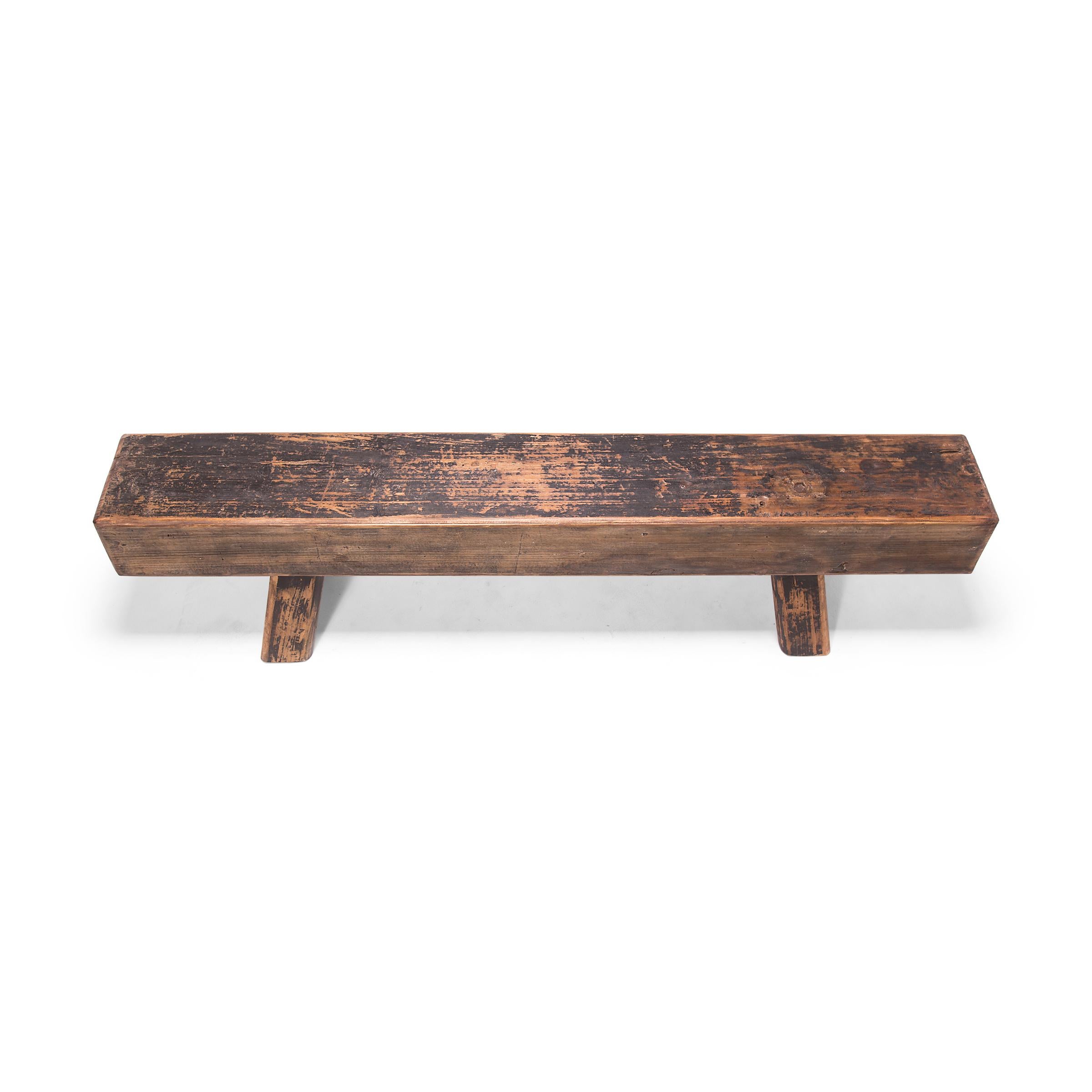 Cypress Early 20th Century Chinese Courtyard Door Bench