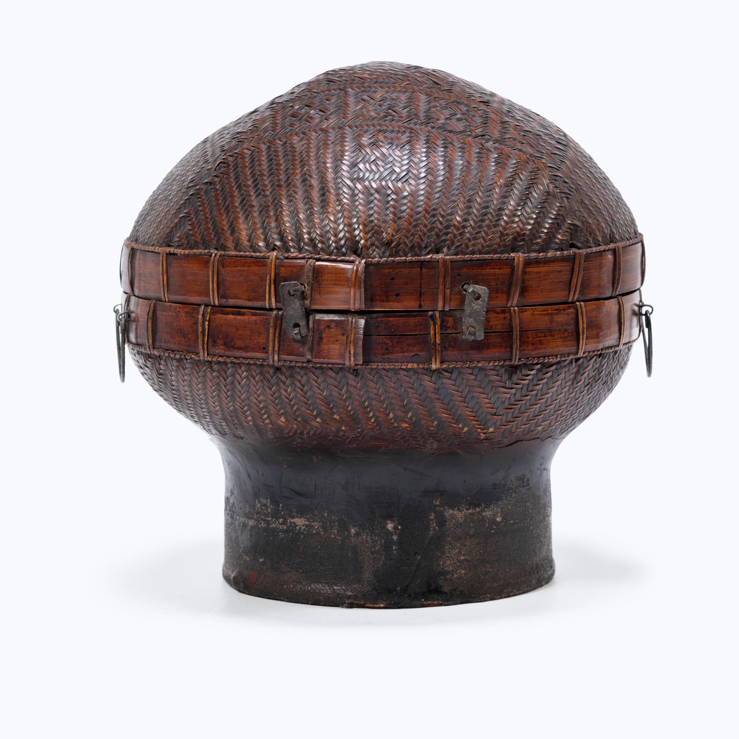 Qing Early 20th Century Chinese Double Happiness Hat Box