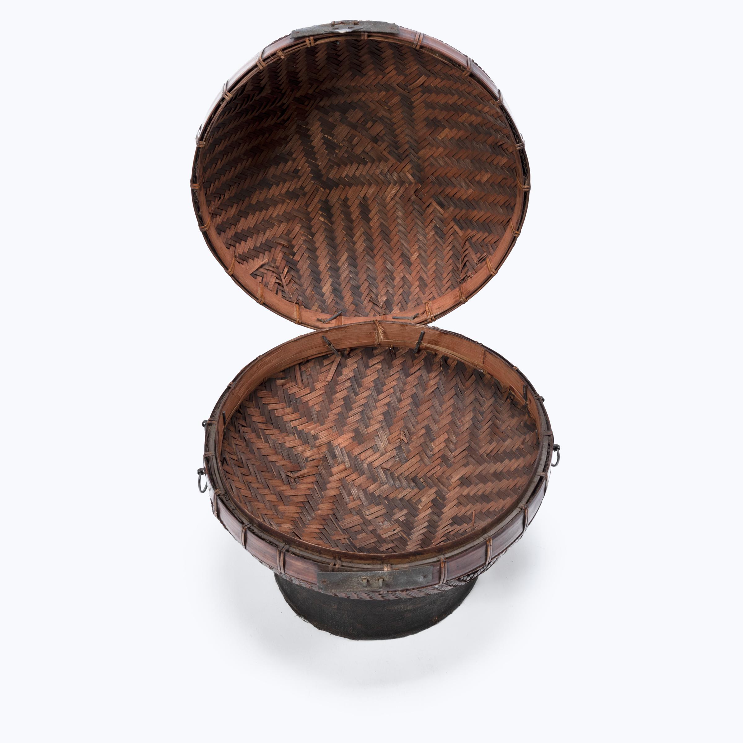 Early 20th Century Chinese Double Happiness Hat Box 1