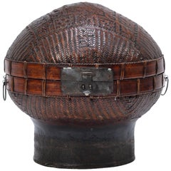 Chinese Lacquered Round Hat Box, C. 1850 For Sale at 1stDibs