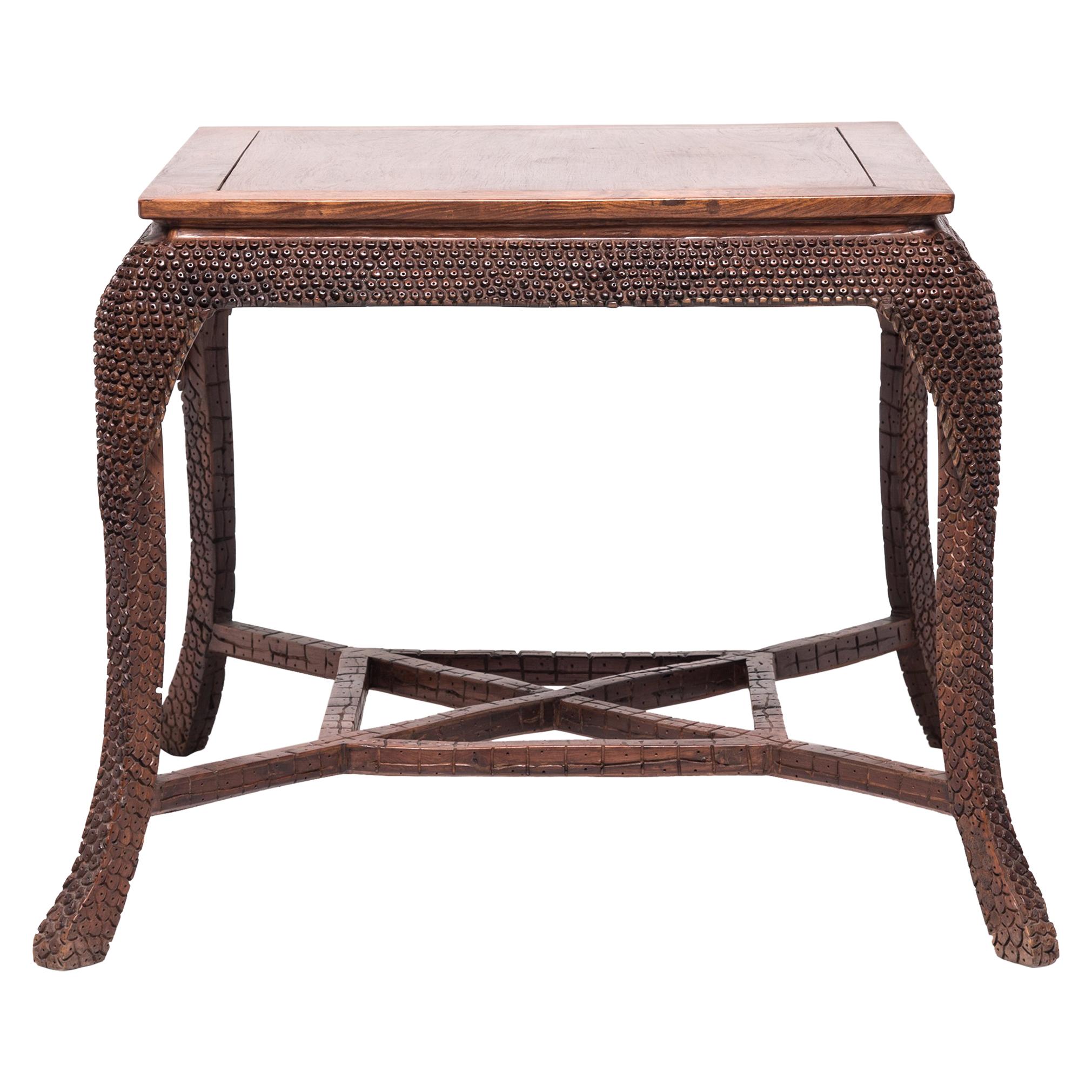 Chinese Dragon Scale Tea Table, c. 1900 For Sale