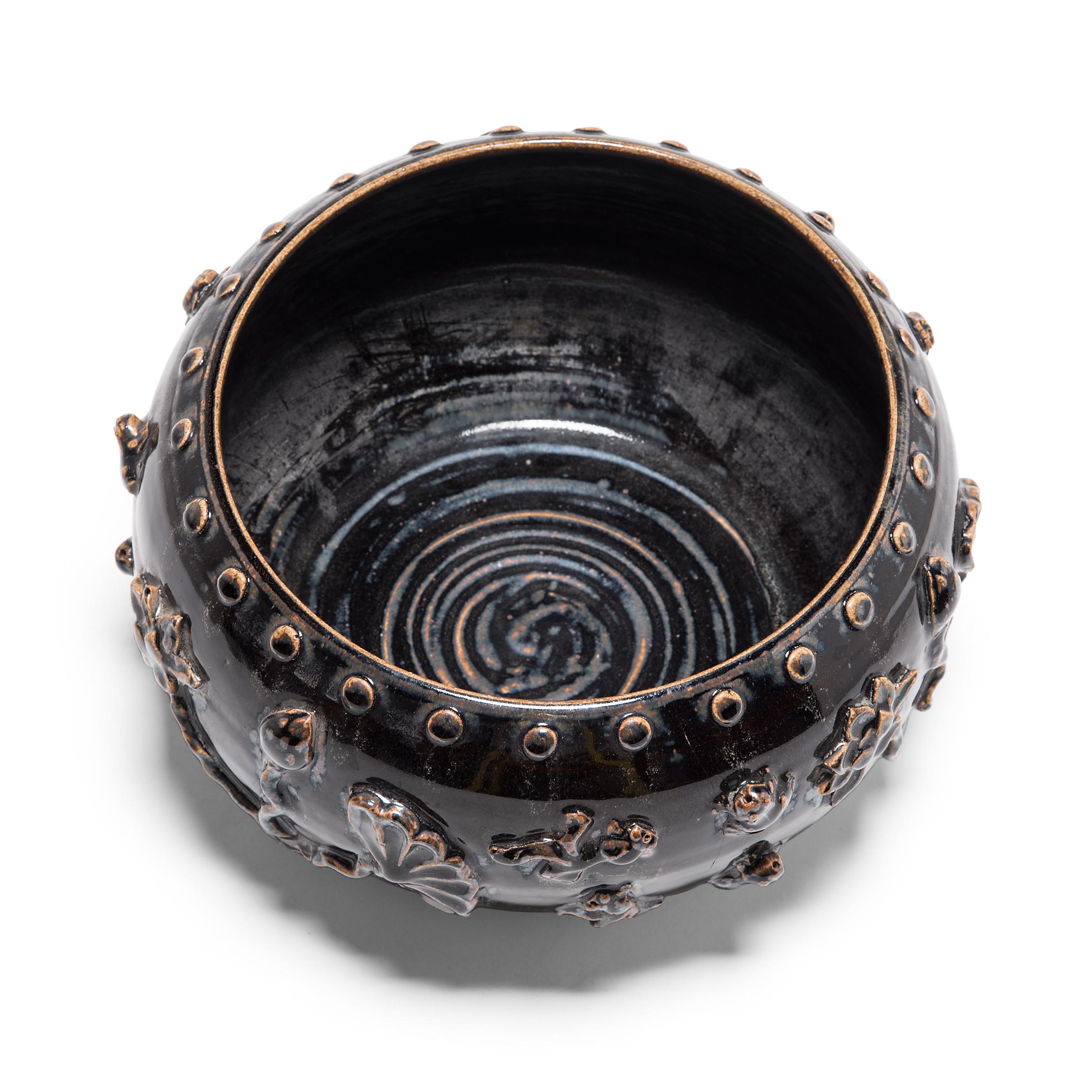 Glazed Early 20th Century Chinese Drip Glaze Lotus Bowl