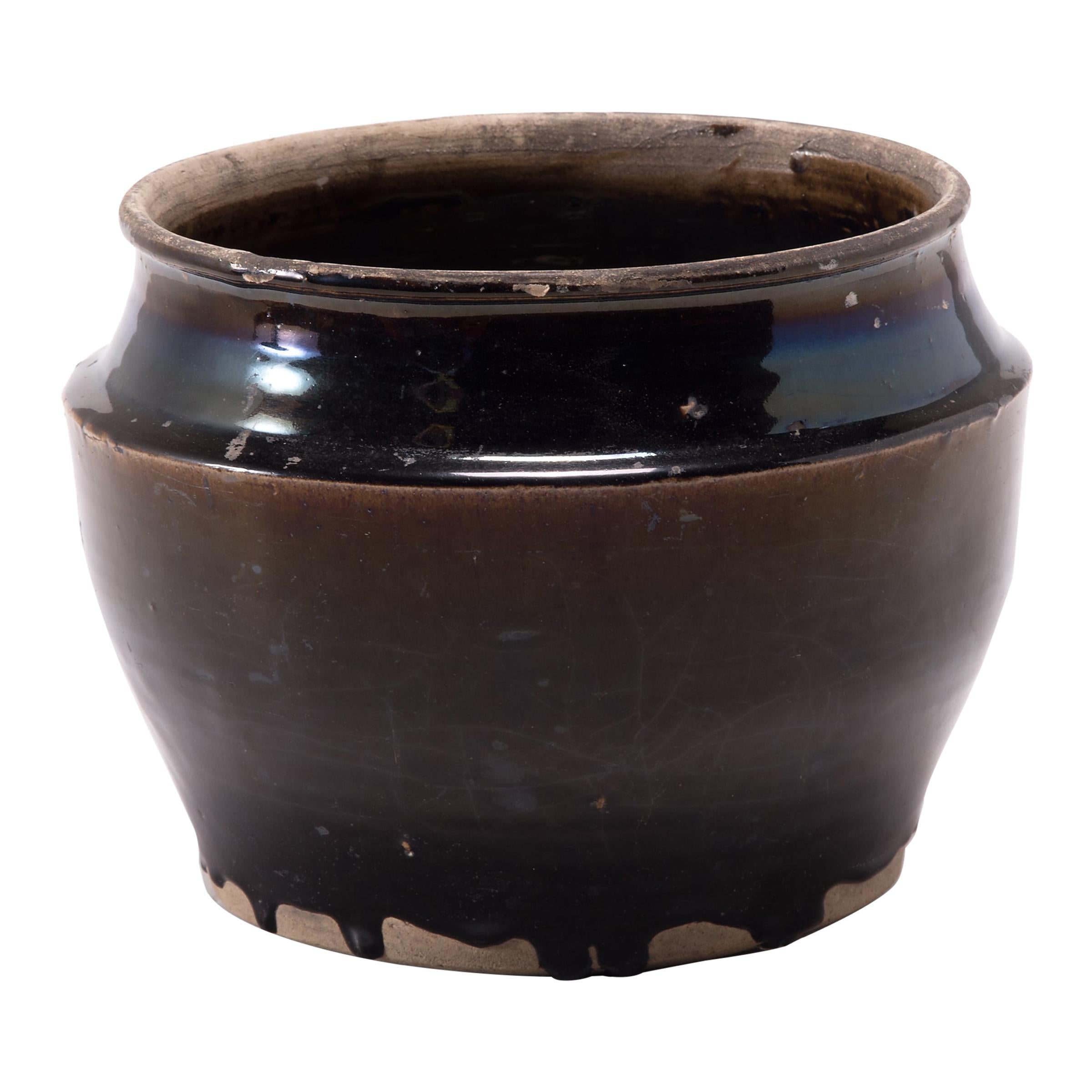 Early 20th Century Chinese Drip Glaze Pickling Basin