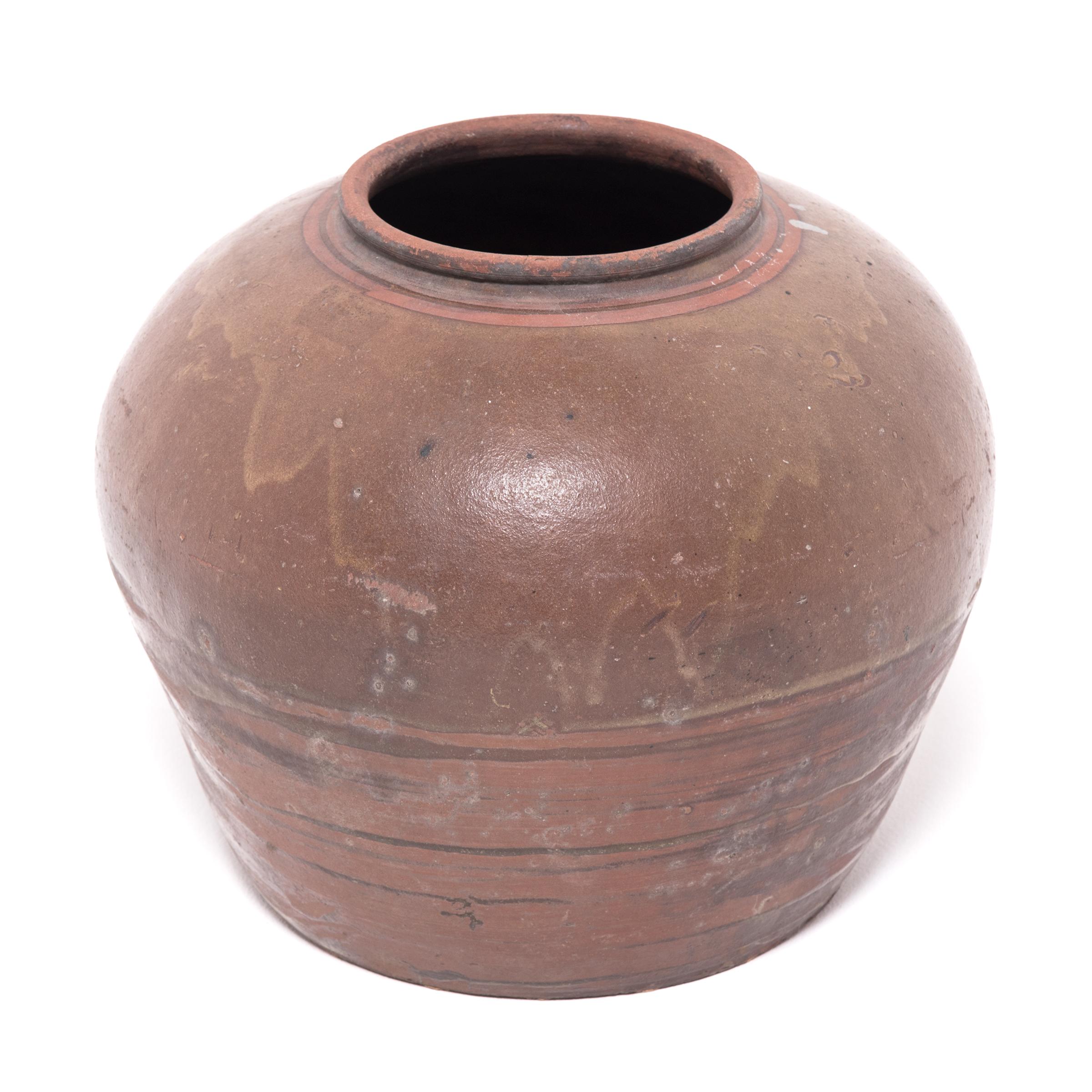 Qing Chinese Brown Drip Glaze Vessel, c. 1900 For Sale