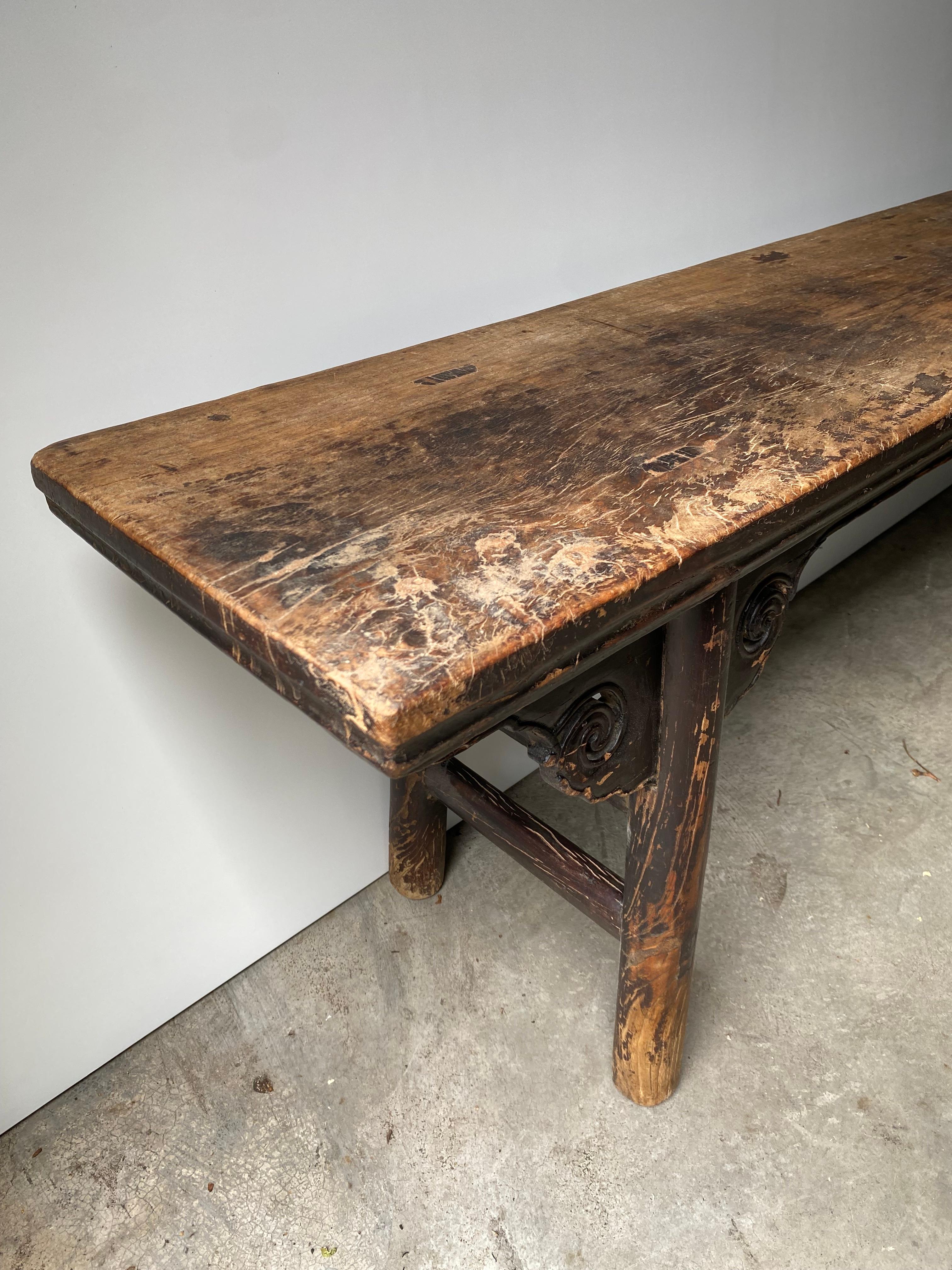 Early 20th Century Chinese Elmwood Bench In Good Condition In Singapore, SG