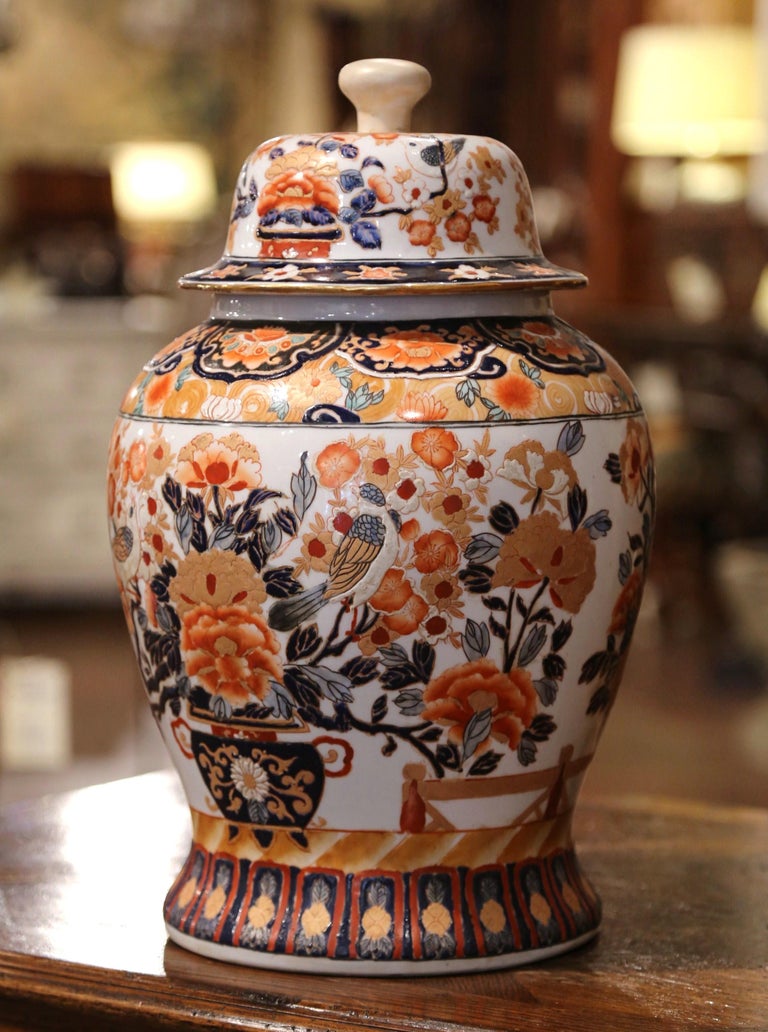 Early 20th Century Chinese Export Porcelain Ginger Jar with Lid at 1stDibs
