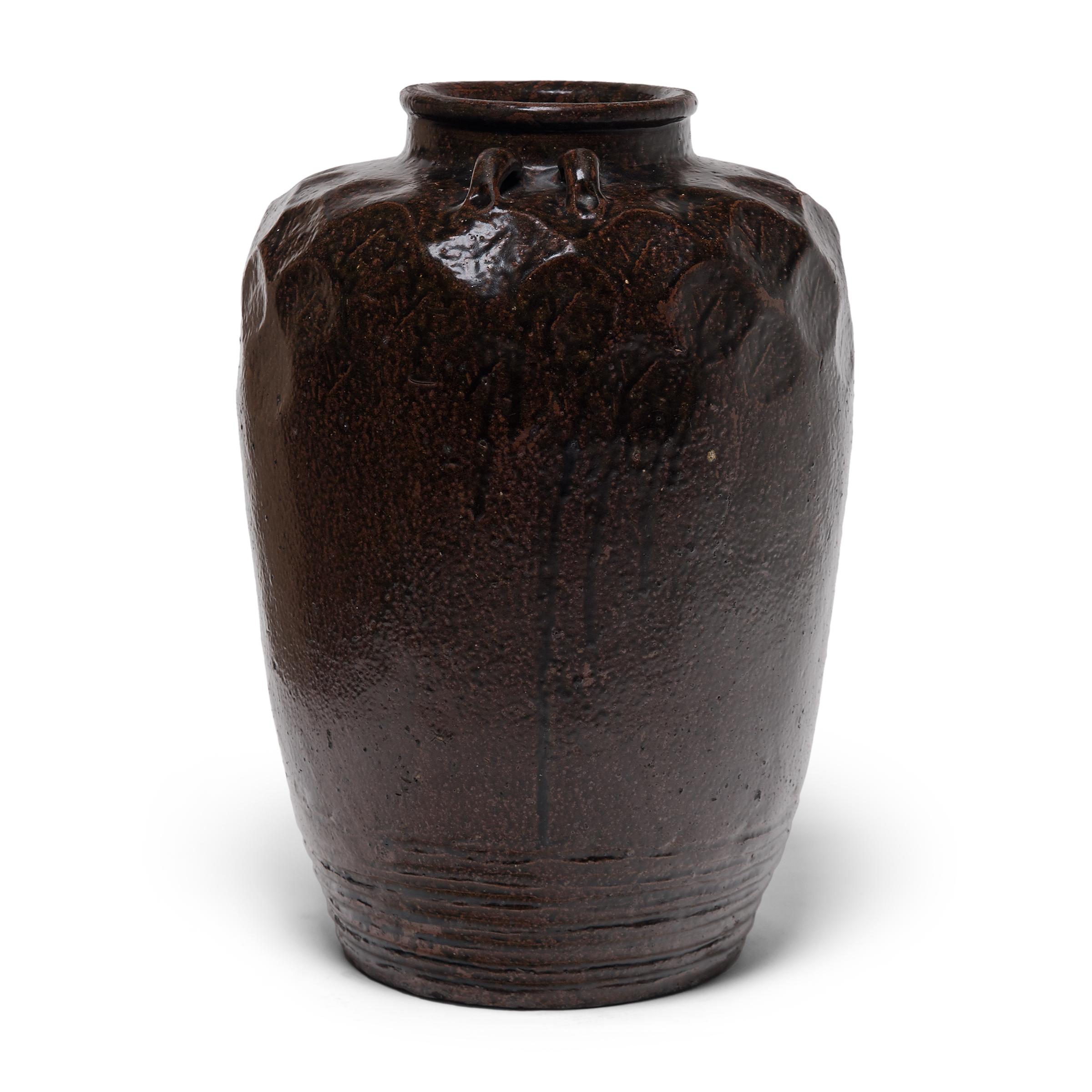 Qing Chinese Faceted Wine Jar, c. 1900 For Sale